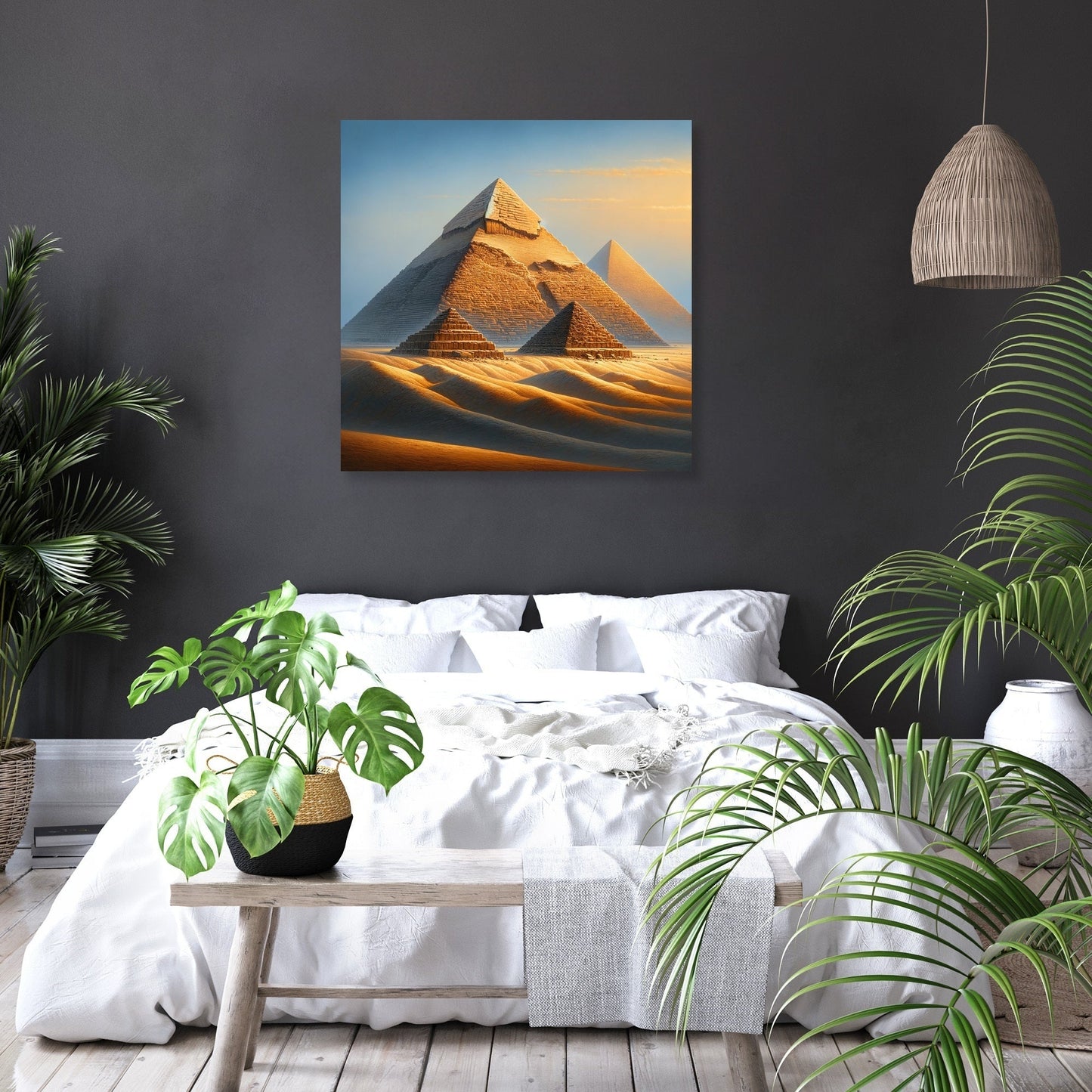 Golden Pyramids Canvas