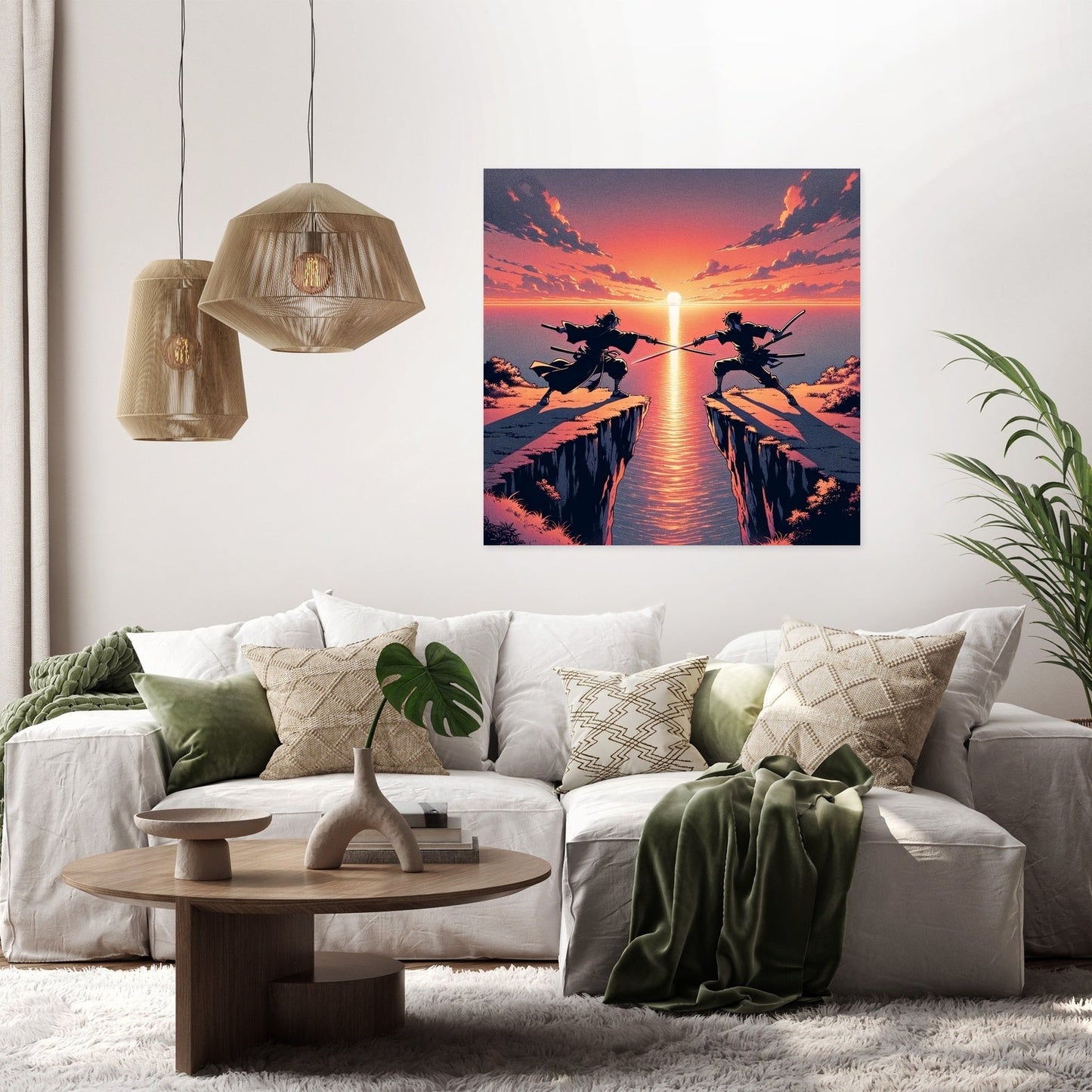 Sunset Sword Duel Canvas