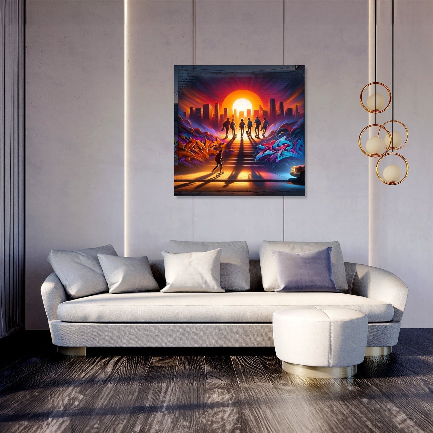 Sunset Skate Session Canvas