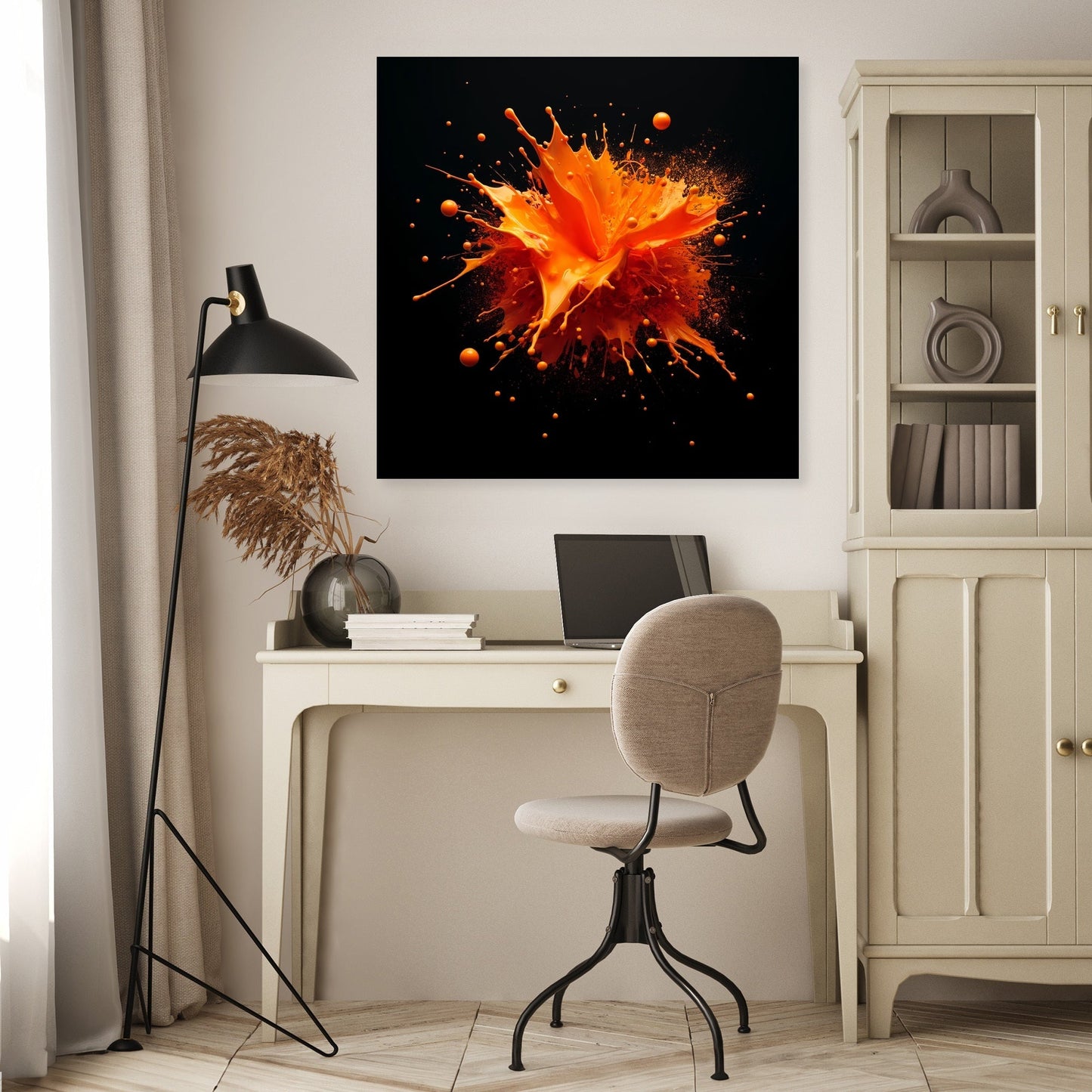 Vibrant Orange Splash Canvas