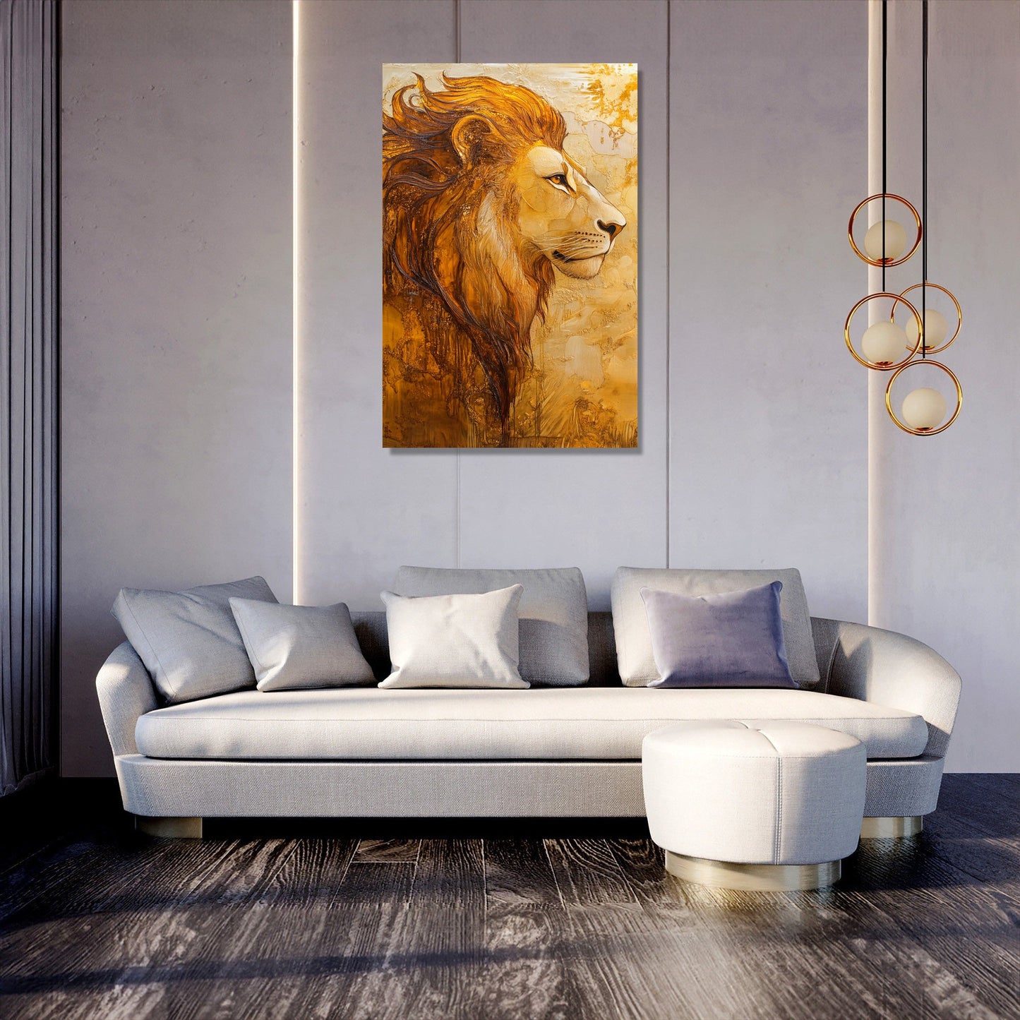 Contemplative Lion Canvas