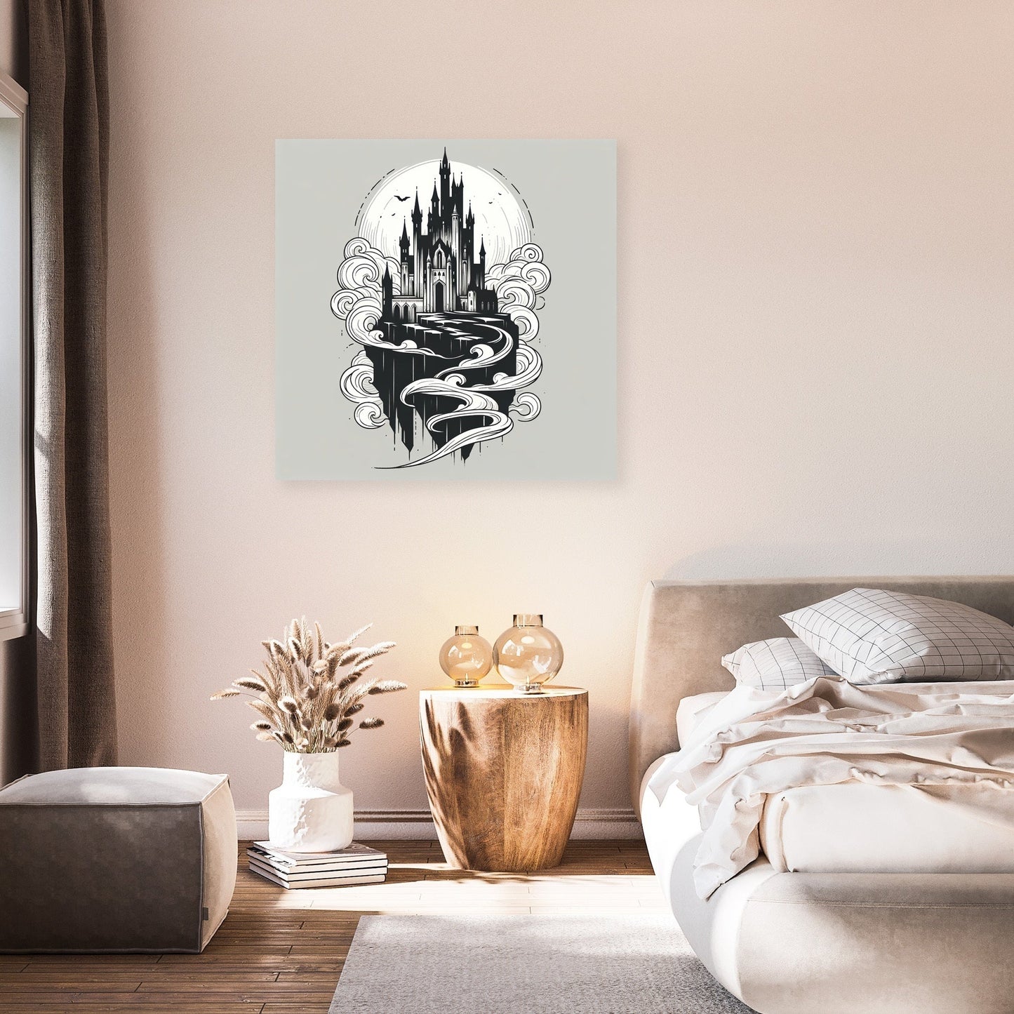 Misty Gothic Castle Canvas