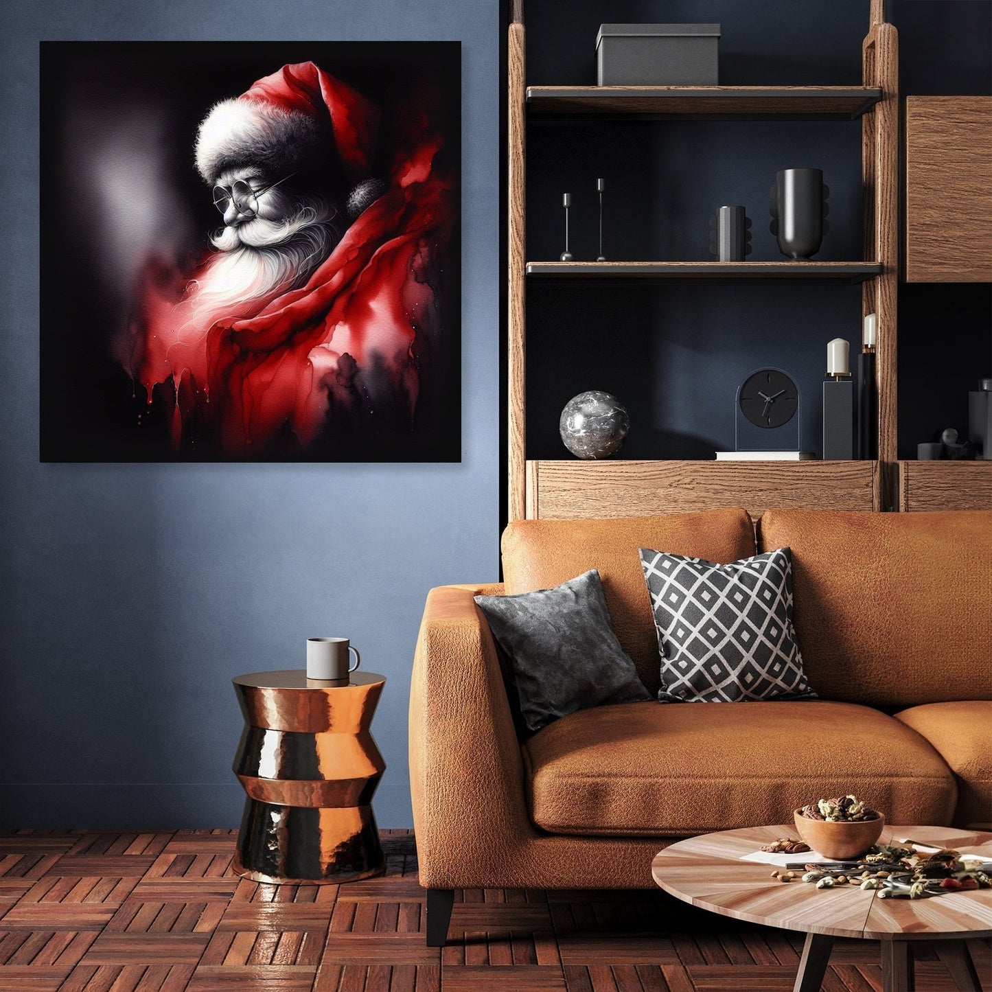 Santa's Melancholy Christmas Canvas