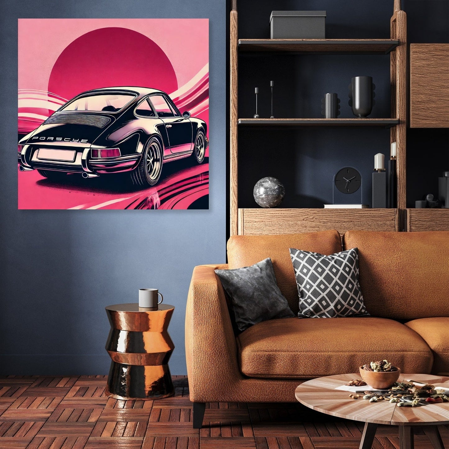 Modern Black Porsche Canvas