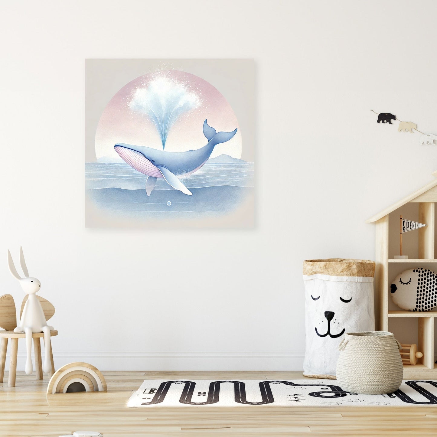 Pastel Whale Serenity Canvas