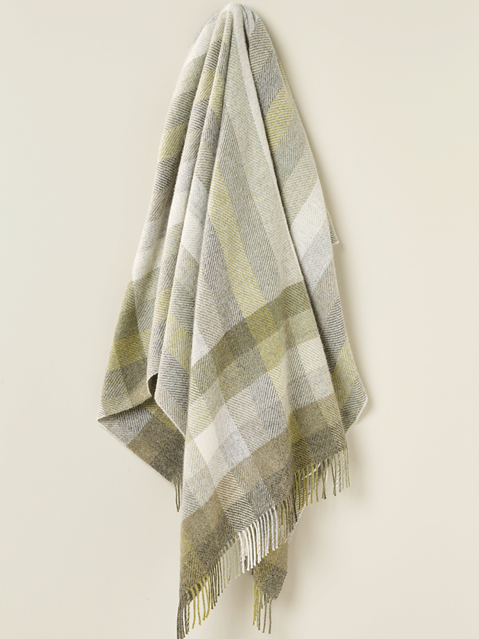 Woodale Pure New Wool Shetland Throw - Olive