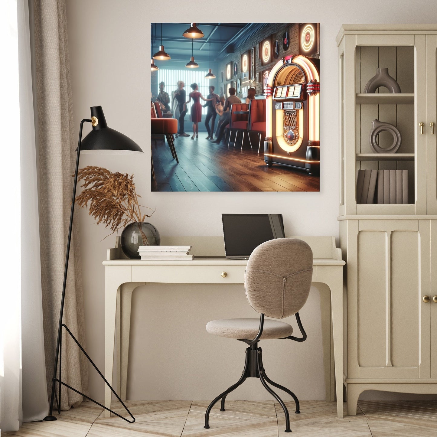 Retro Jukebox Lounge Canvas
