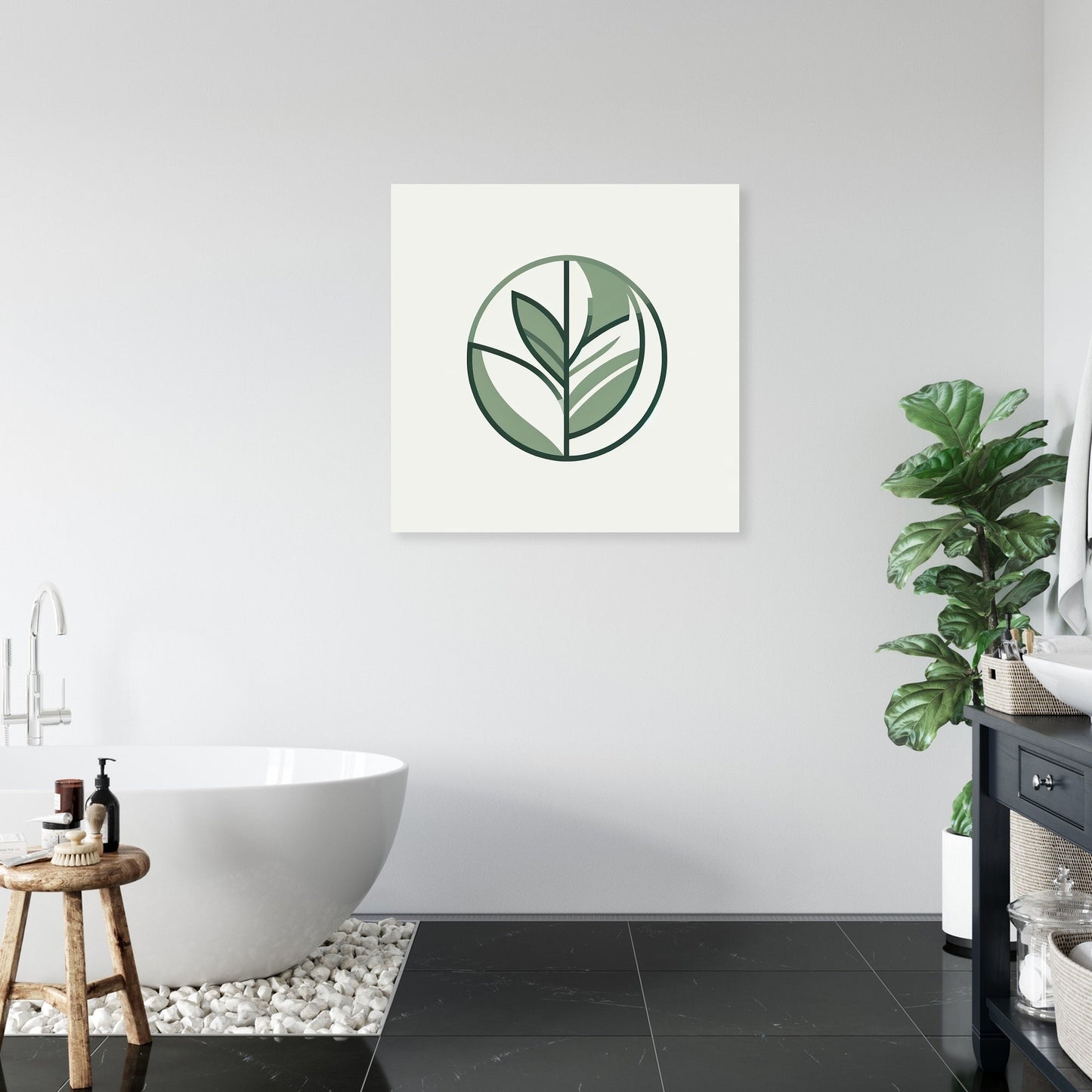 Geometric Leaf Canvas