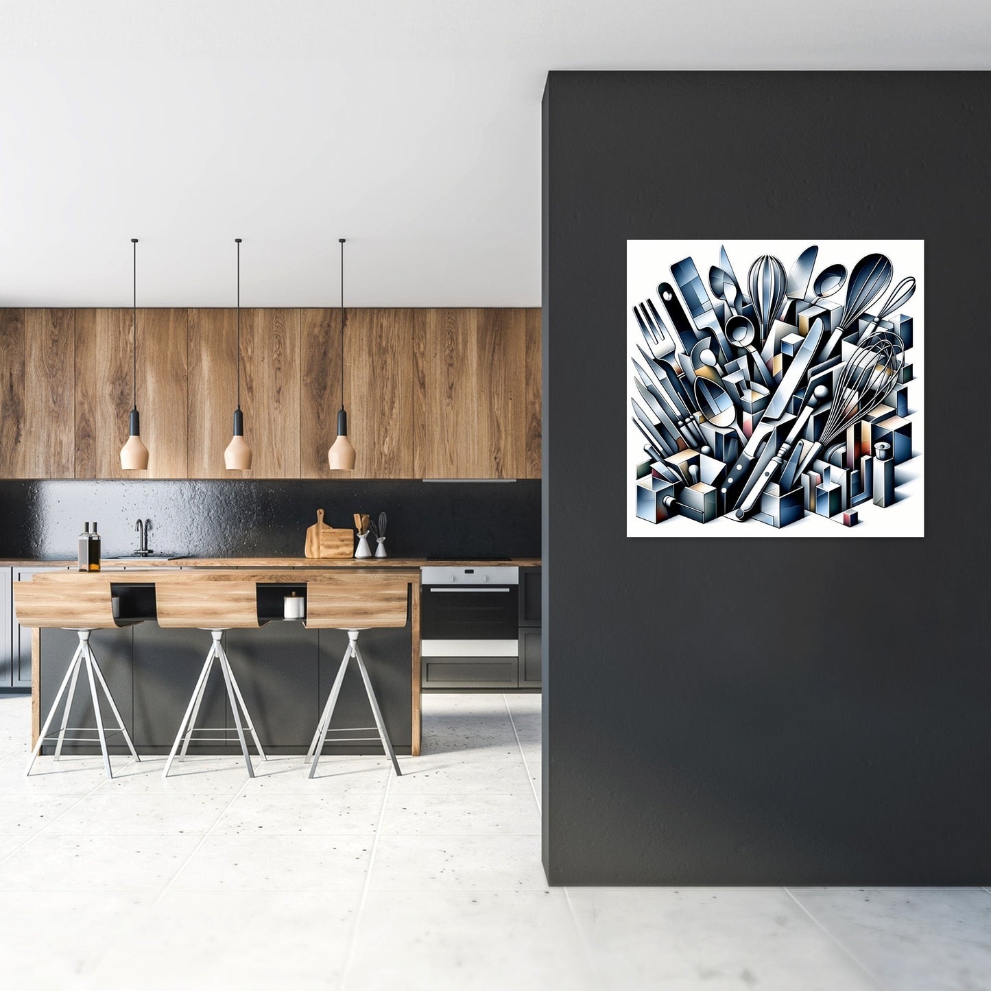 Cubist Kitchen Symphony Canvas
