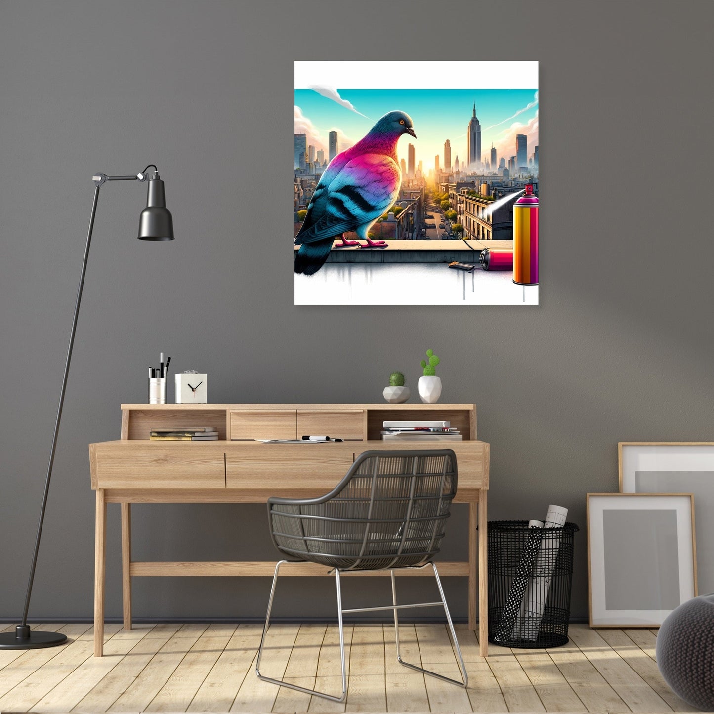 Urban Pigeon Panorama Canvas