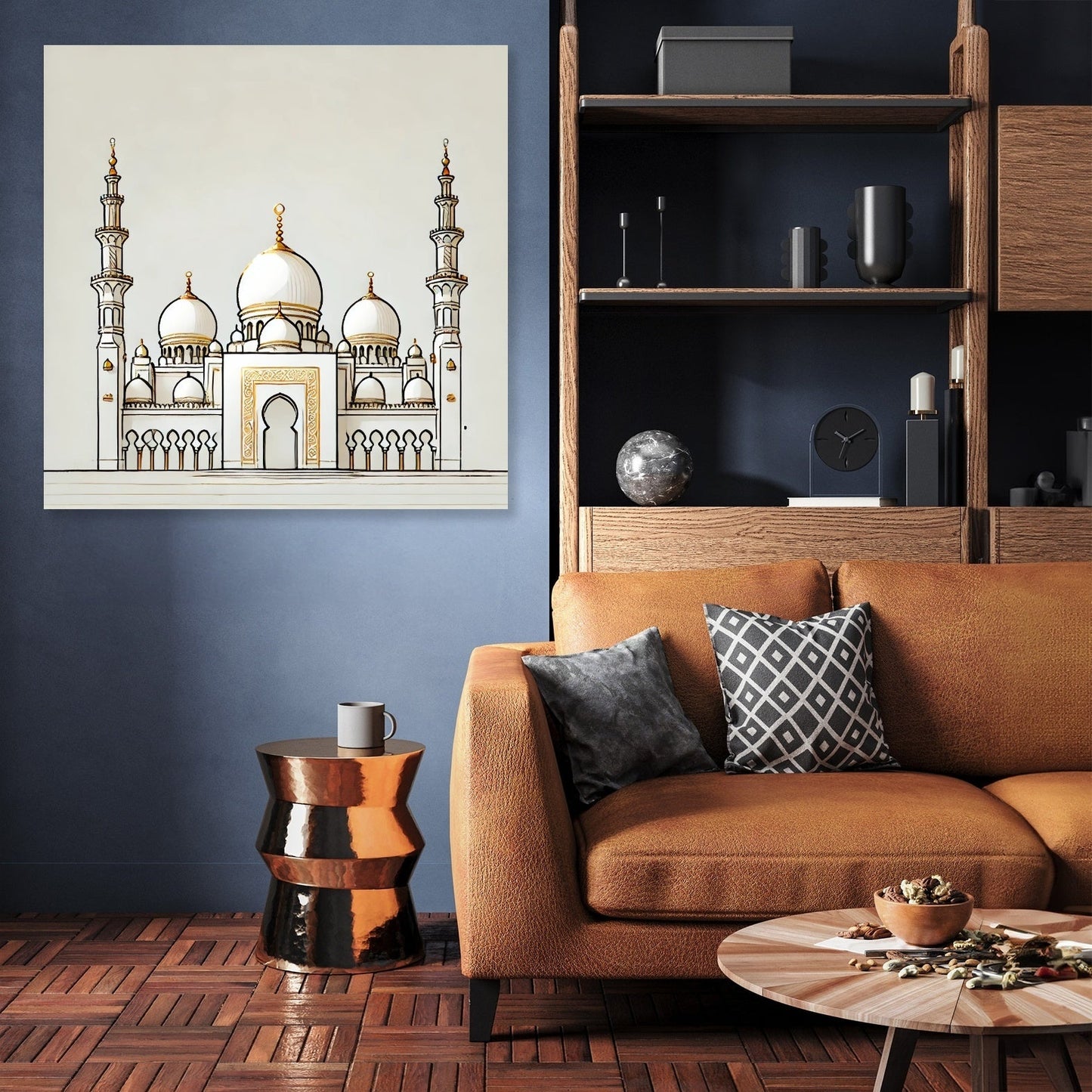 Golden Accents Islamic Temple Canvas