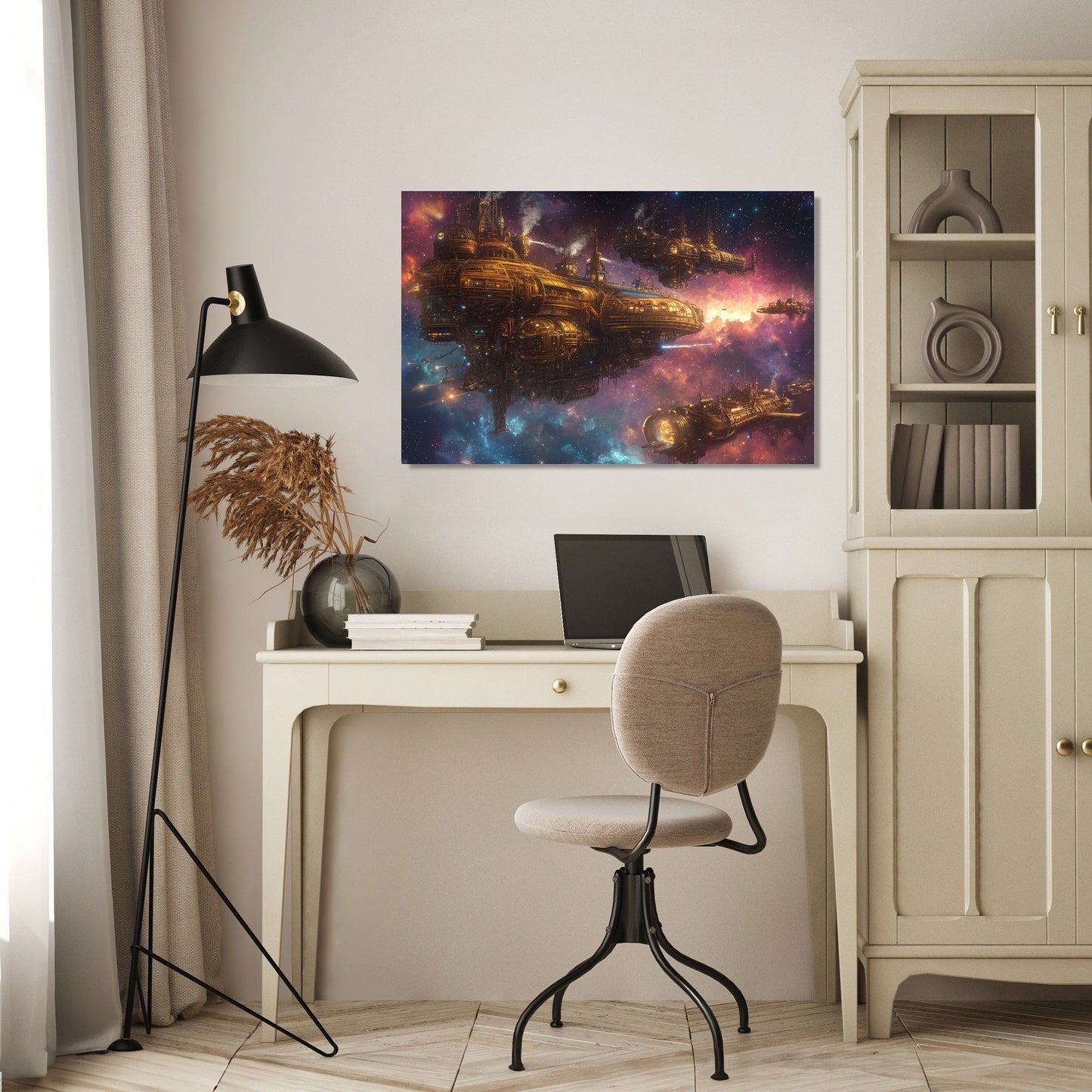 Steampunk Starship Canvas