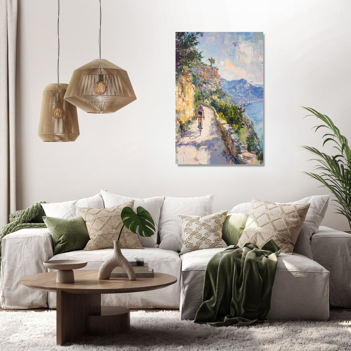 Cyclist's Mountain Pathway Canvas