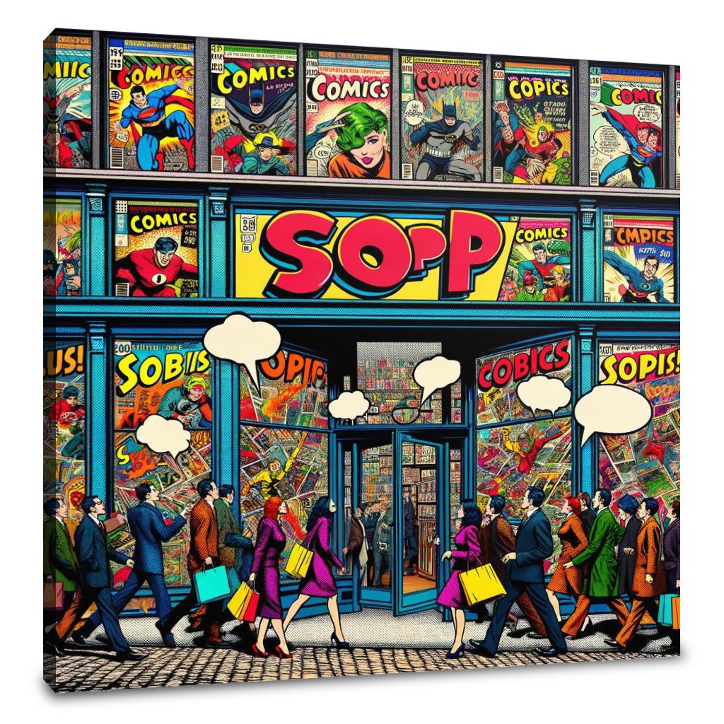 Pop Art Comics Hub Canvas