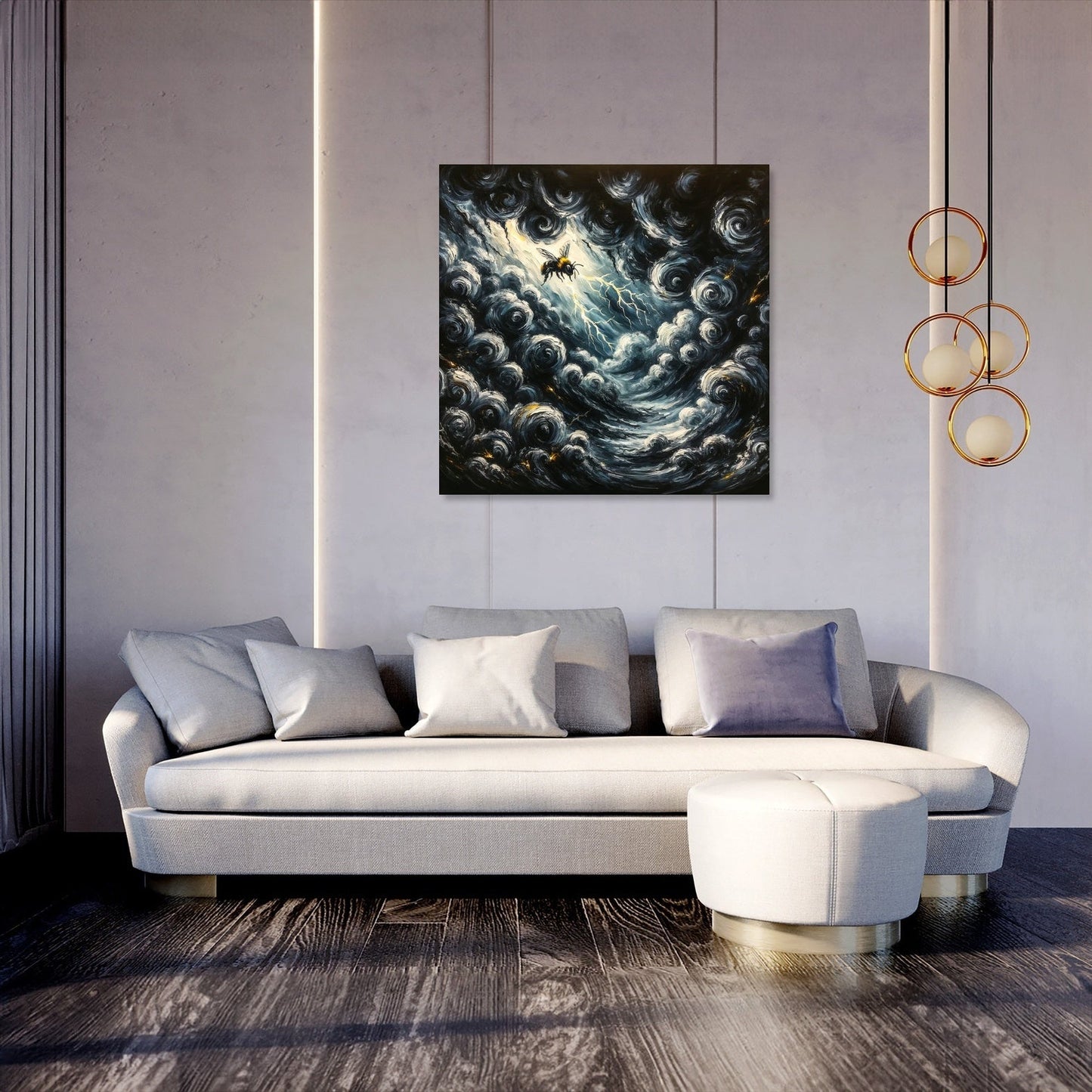 Bee Amidst the Storm Canvas