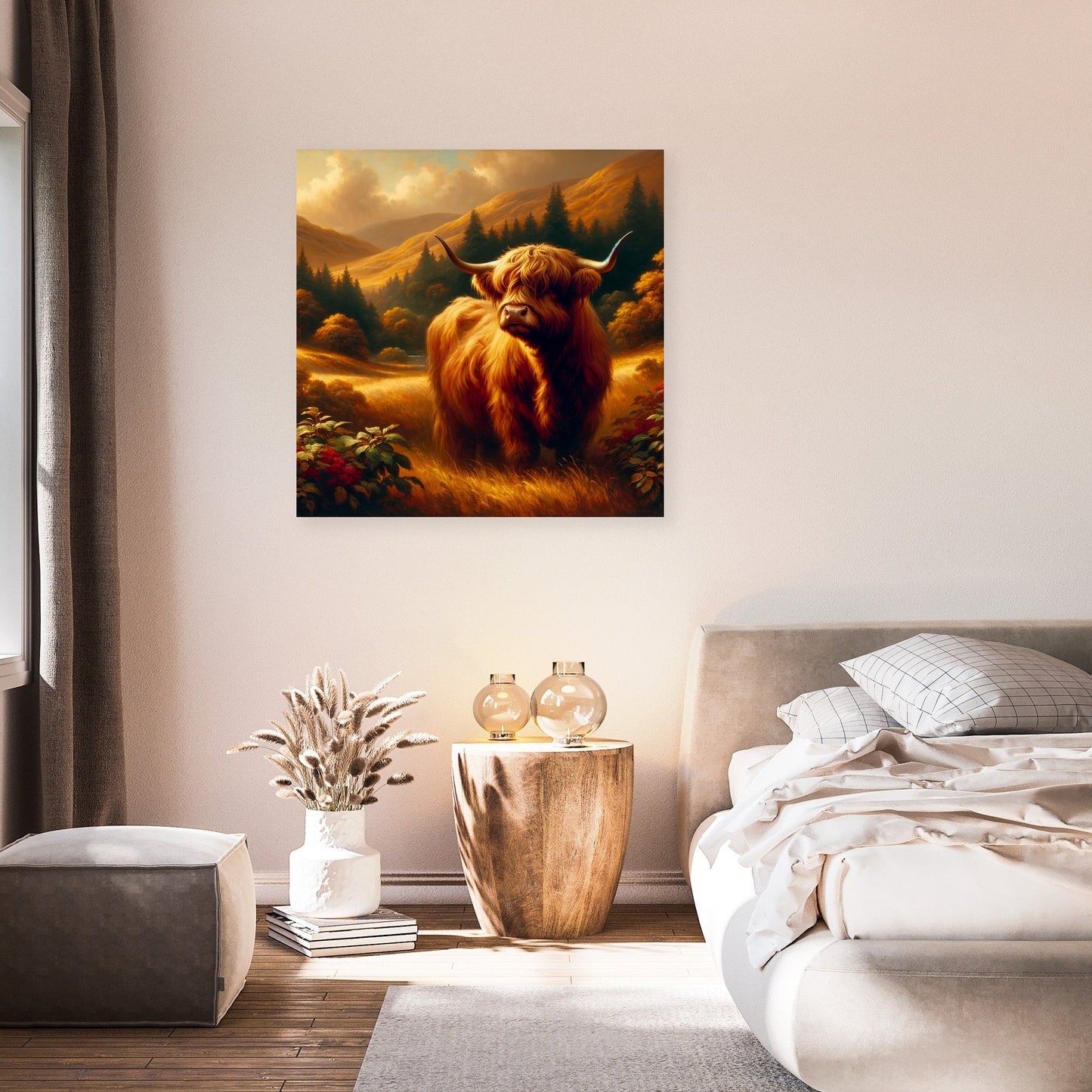 Timeless Highland Cow Serenity Canvas