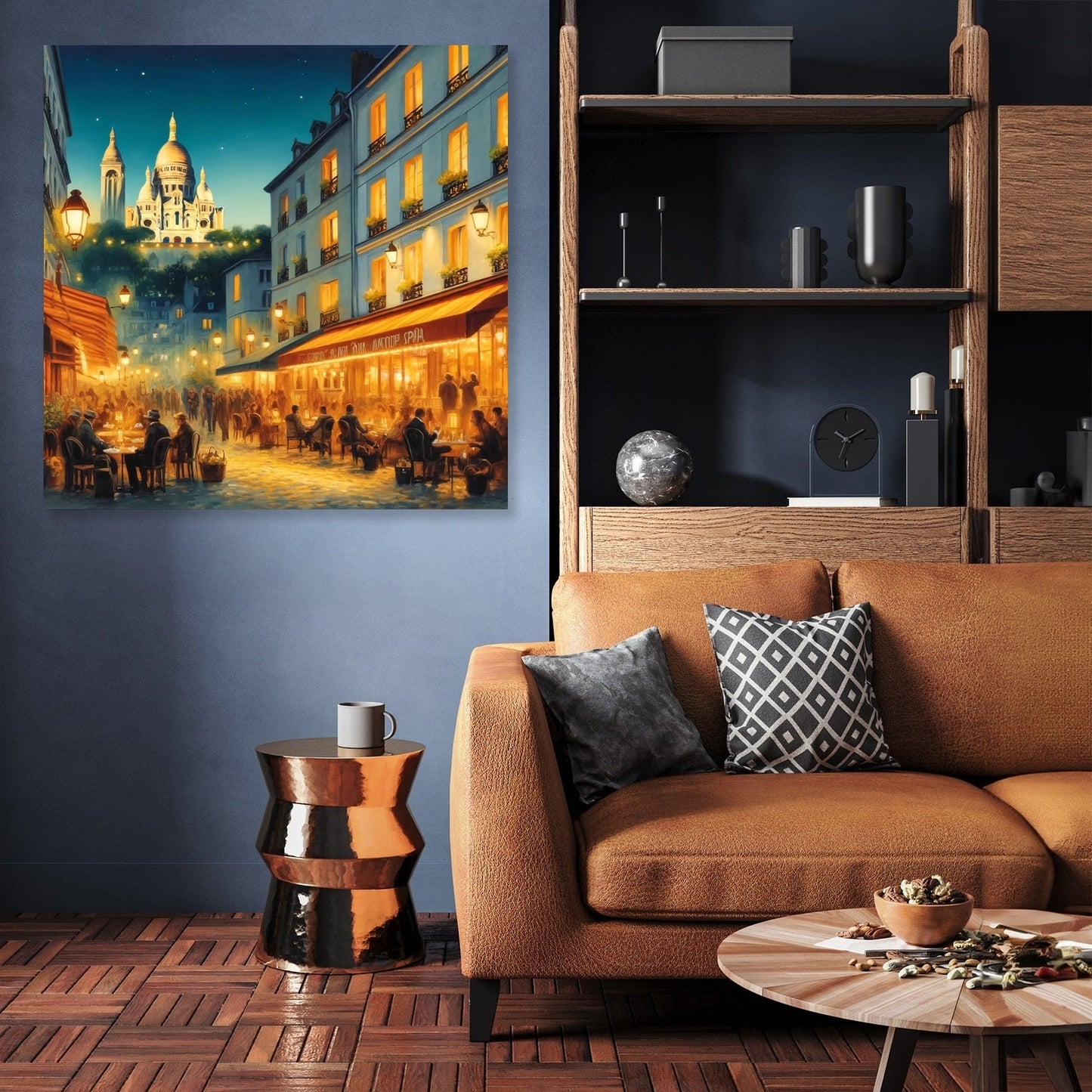 Twilight Over Paris Montmartre Canvas