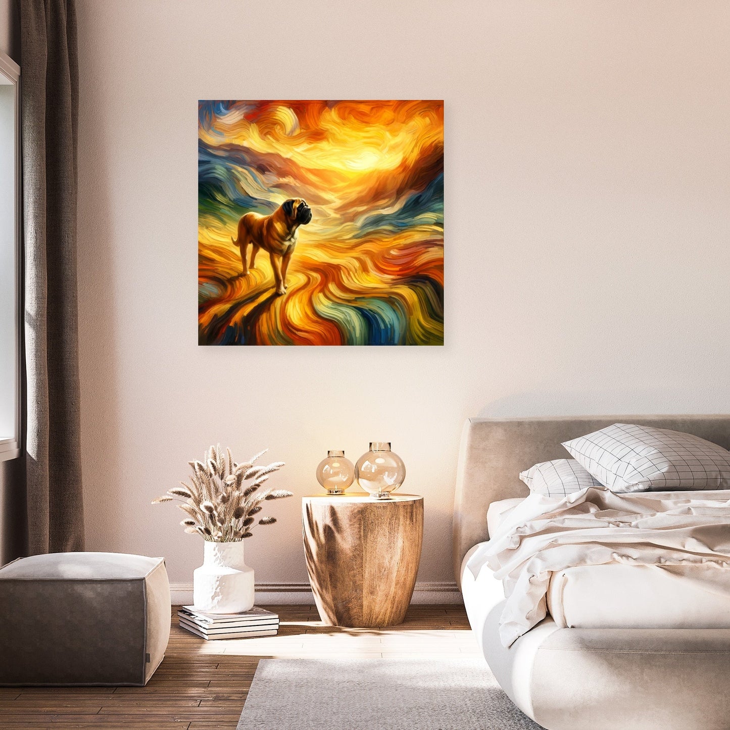 Solitary Sunset Wanderer Bullmastiff Canvas