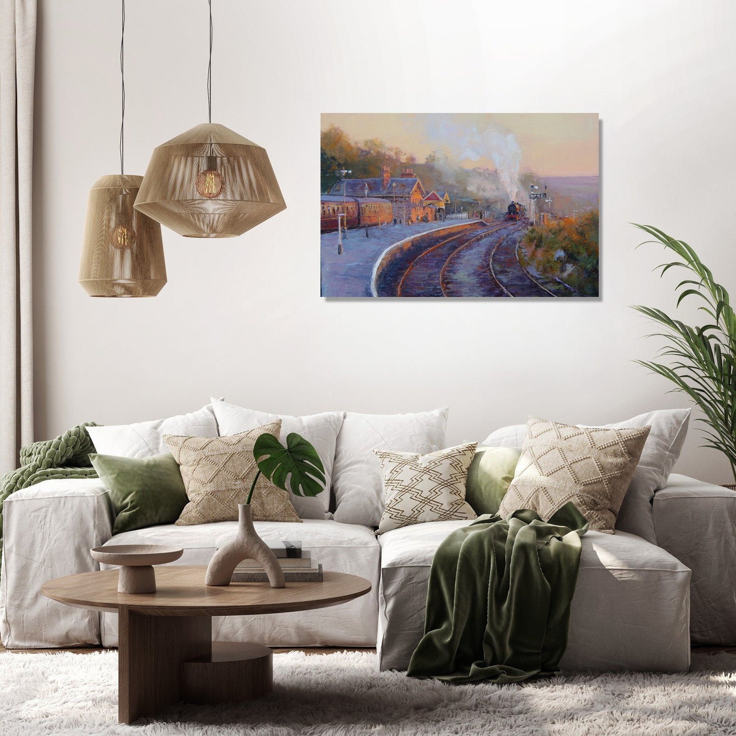 Steam Train Sunrise Canvas
