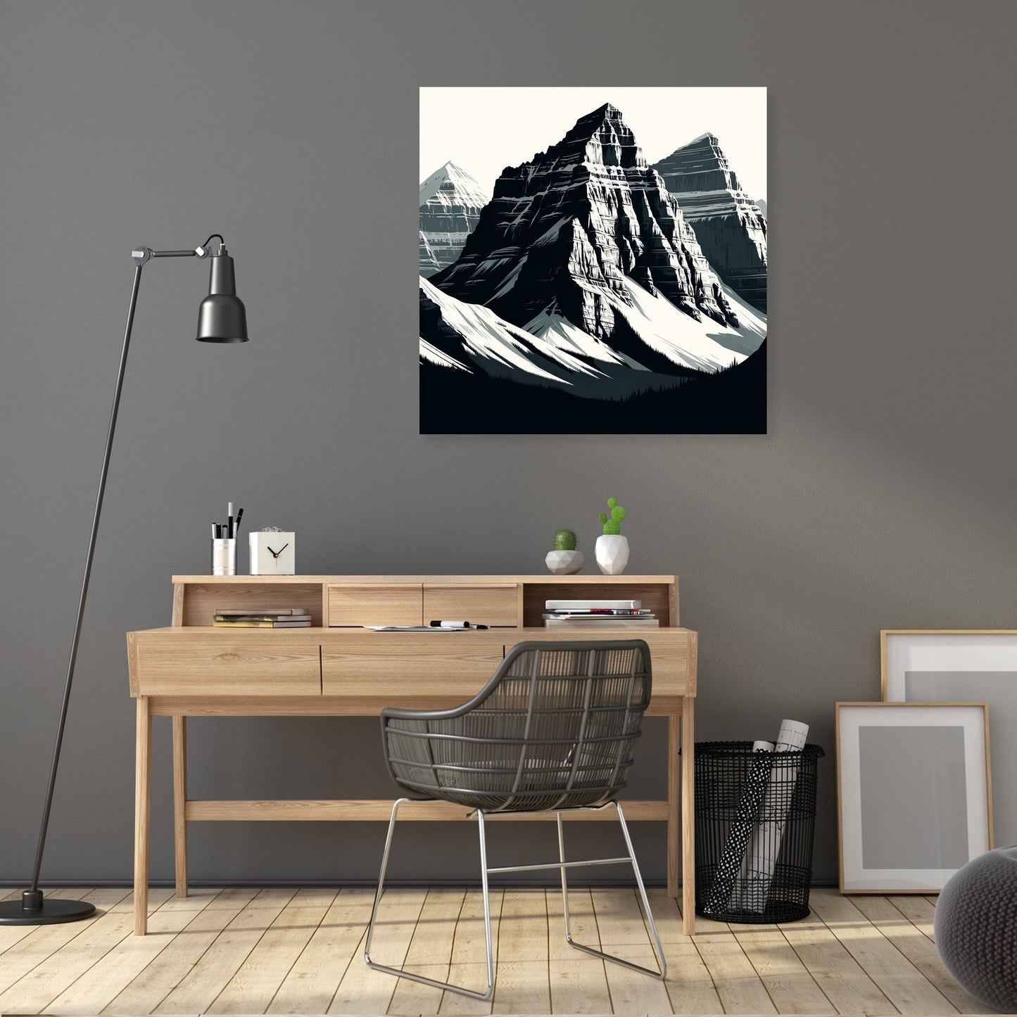 Rockies Modernist Monochrome Canvas