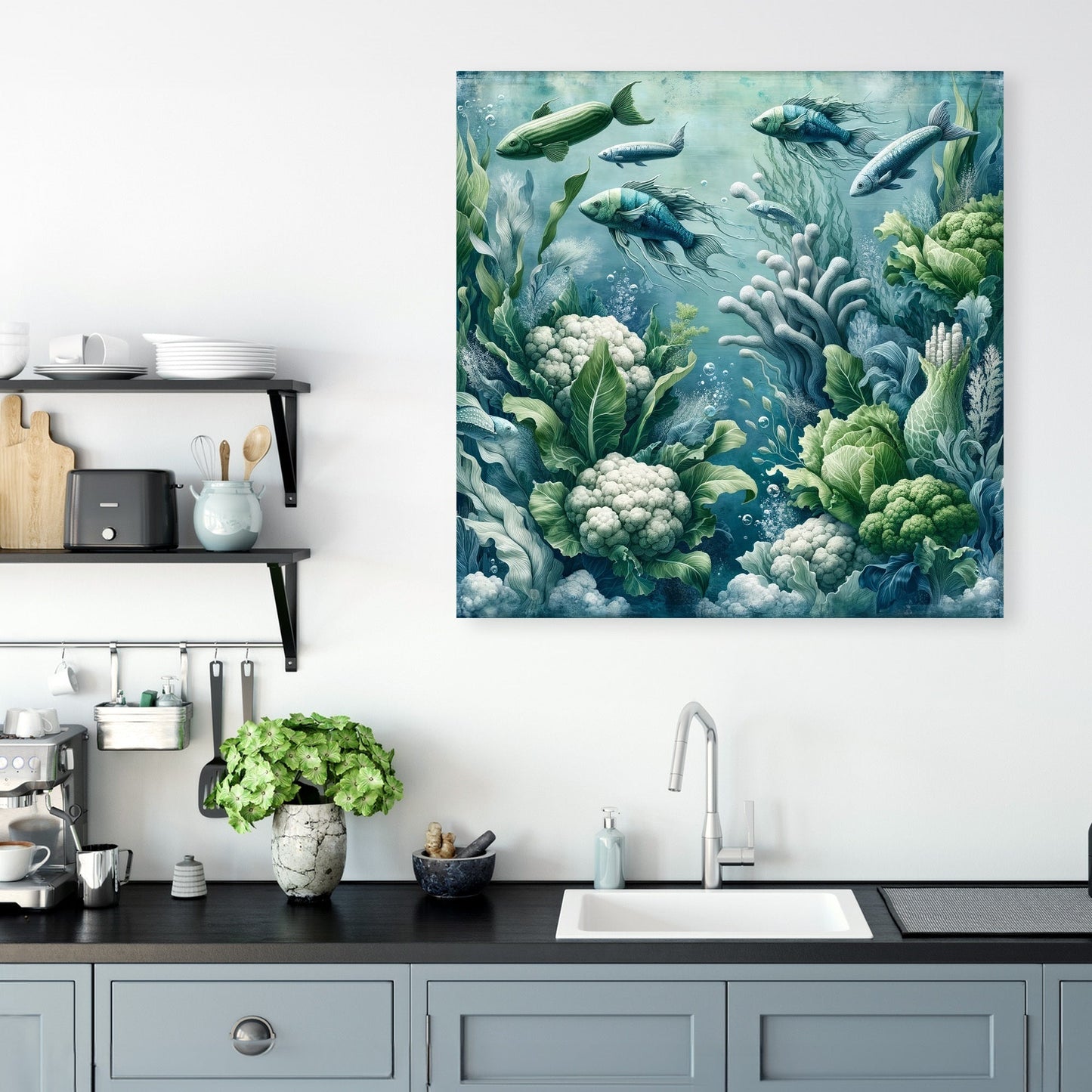 Underwater Veggie Adventure Canvas