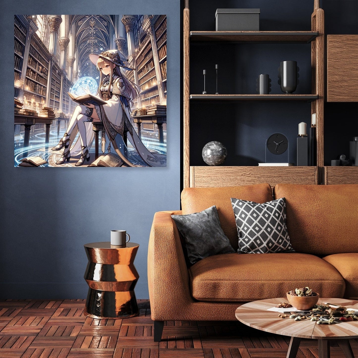 Mystical Library Guardian Canvas