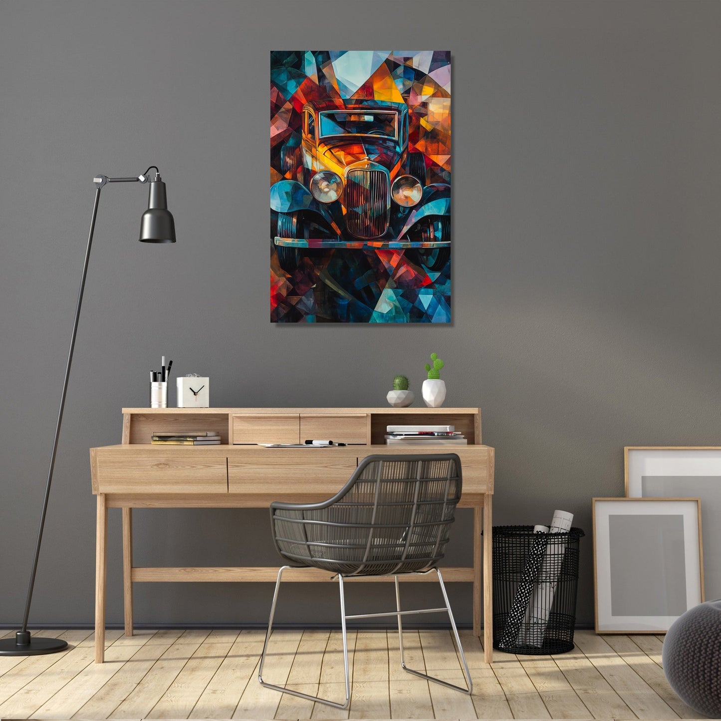 Geometric Vintage Car Canvas