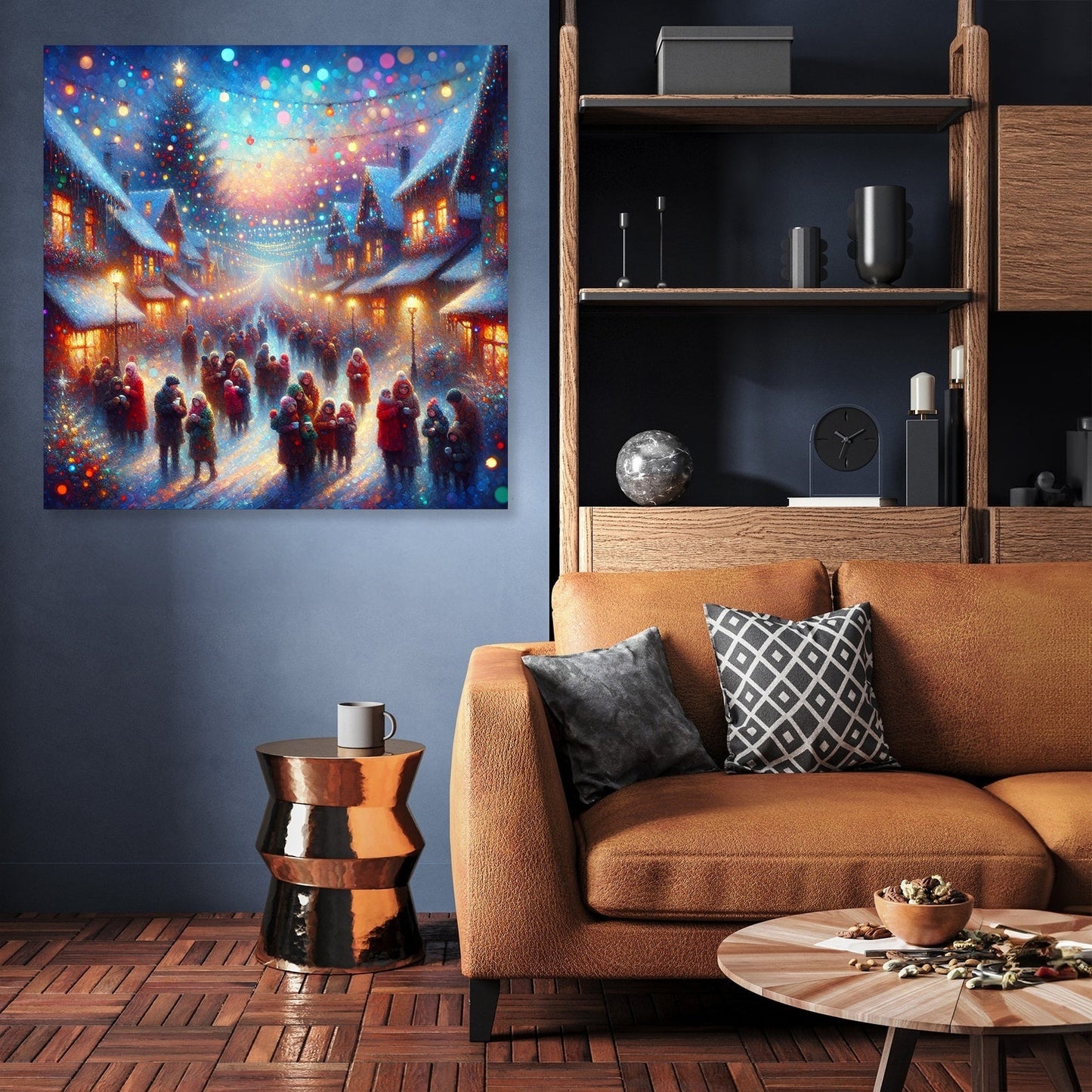 Nostalgic Christmas Village Canvas