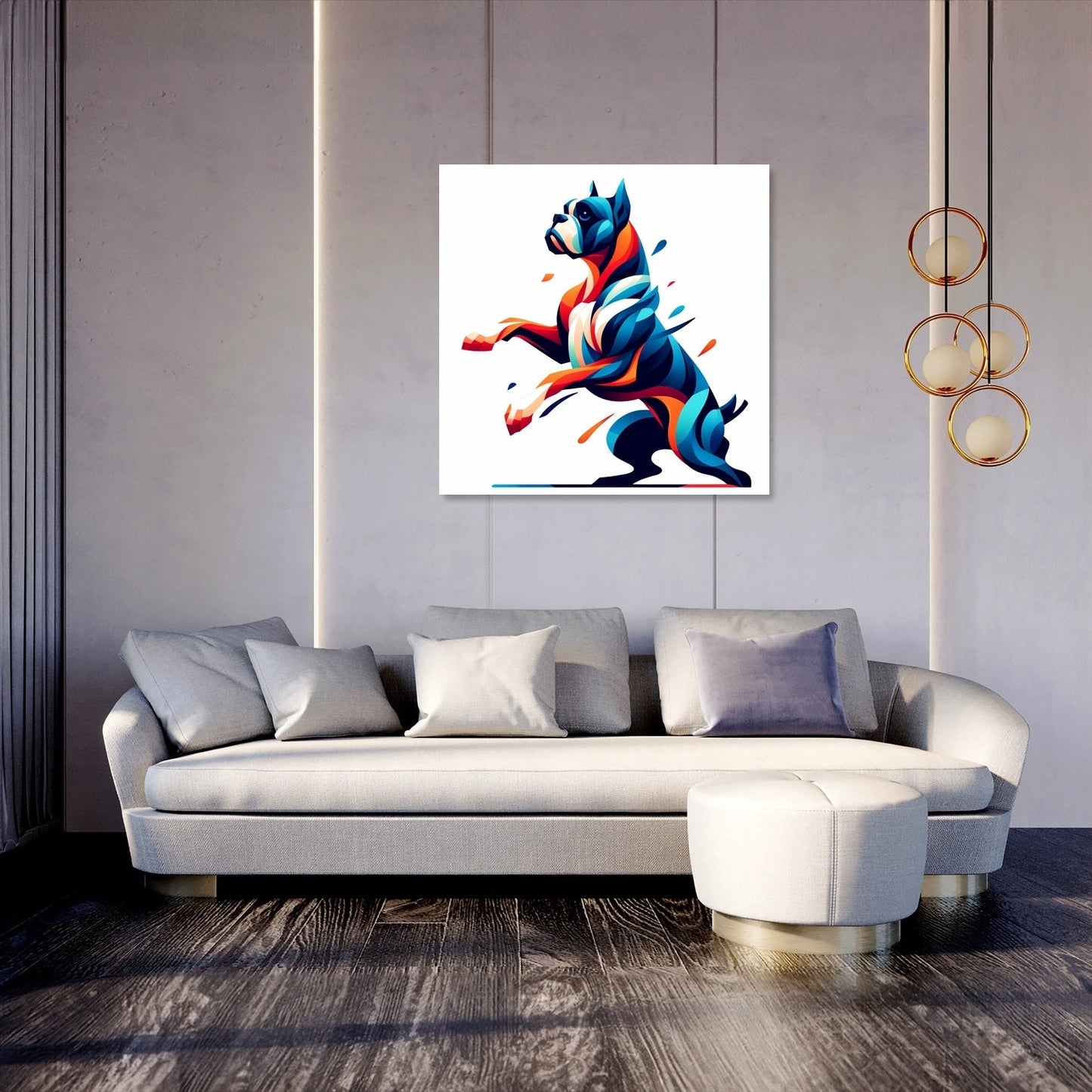 Playful Shadows Boxer at Play Canvas
