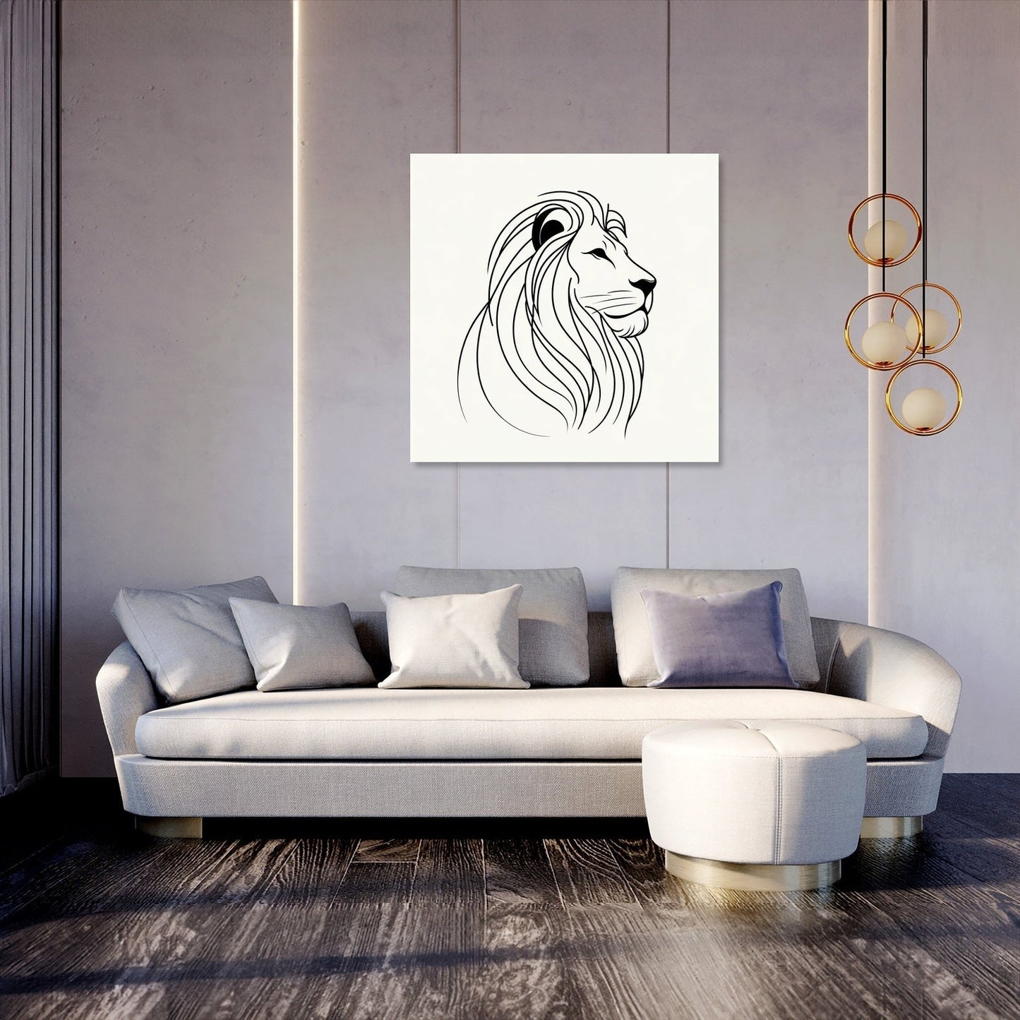 Regal Lion Silhouette Canvas
