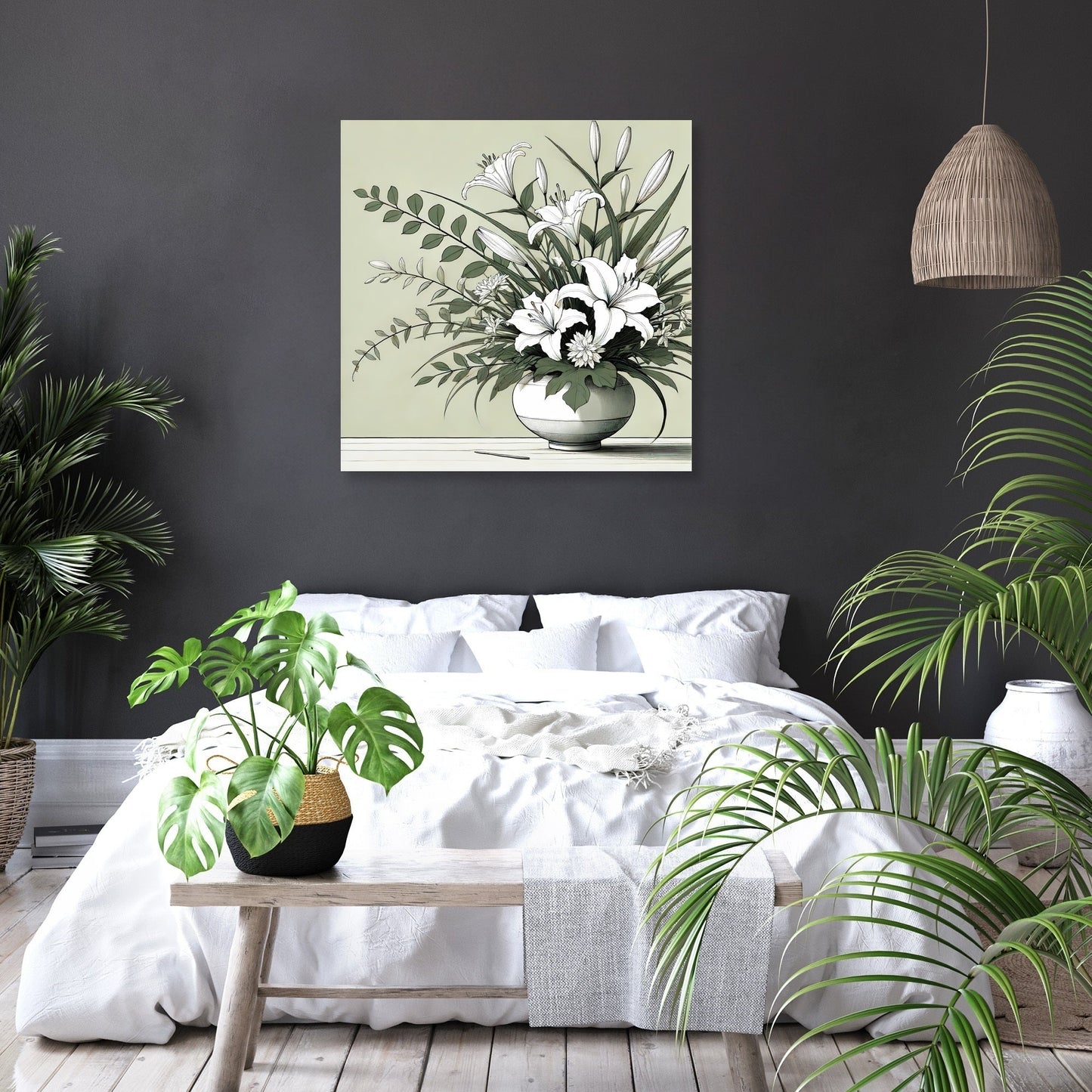 Elegant Ikebana Canvas