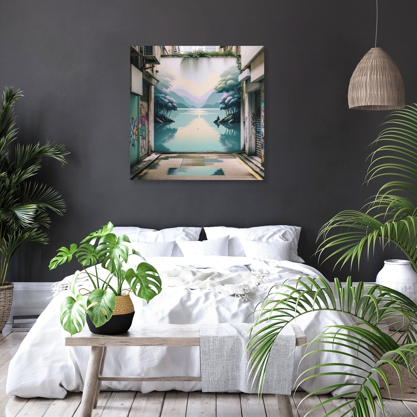 Serene Lake Alley Canvas