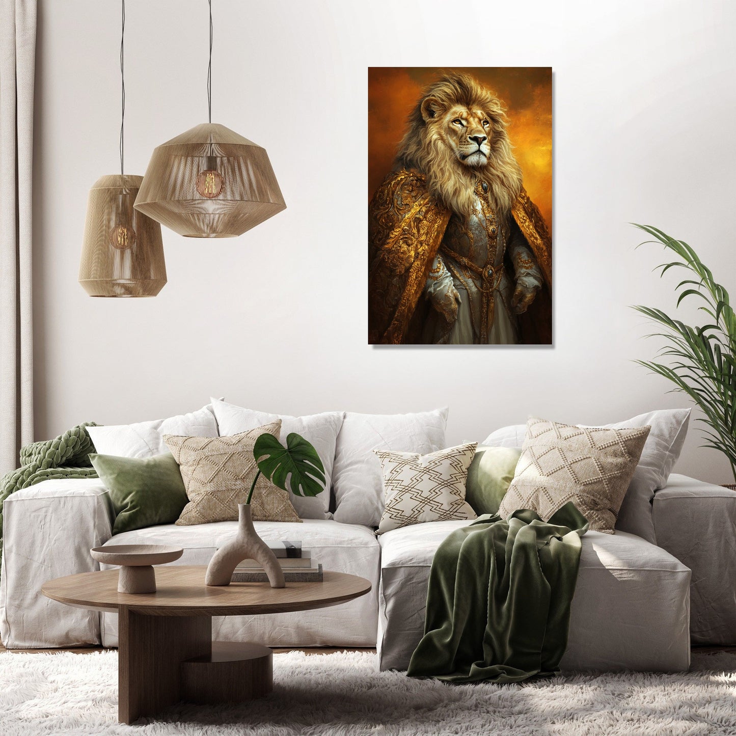 Regal Lion Sunset Canvas