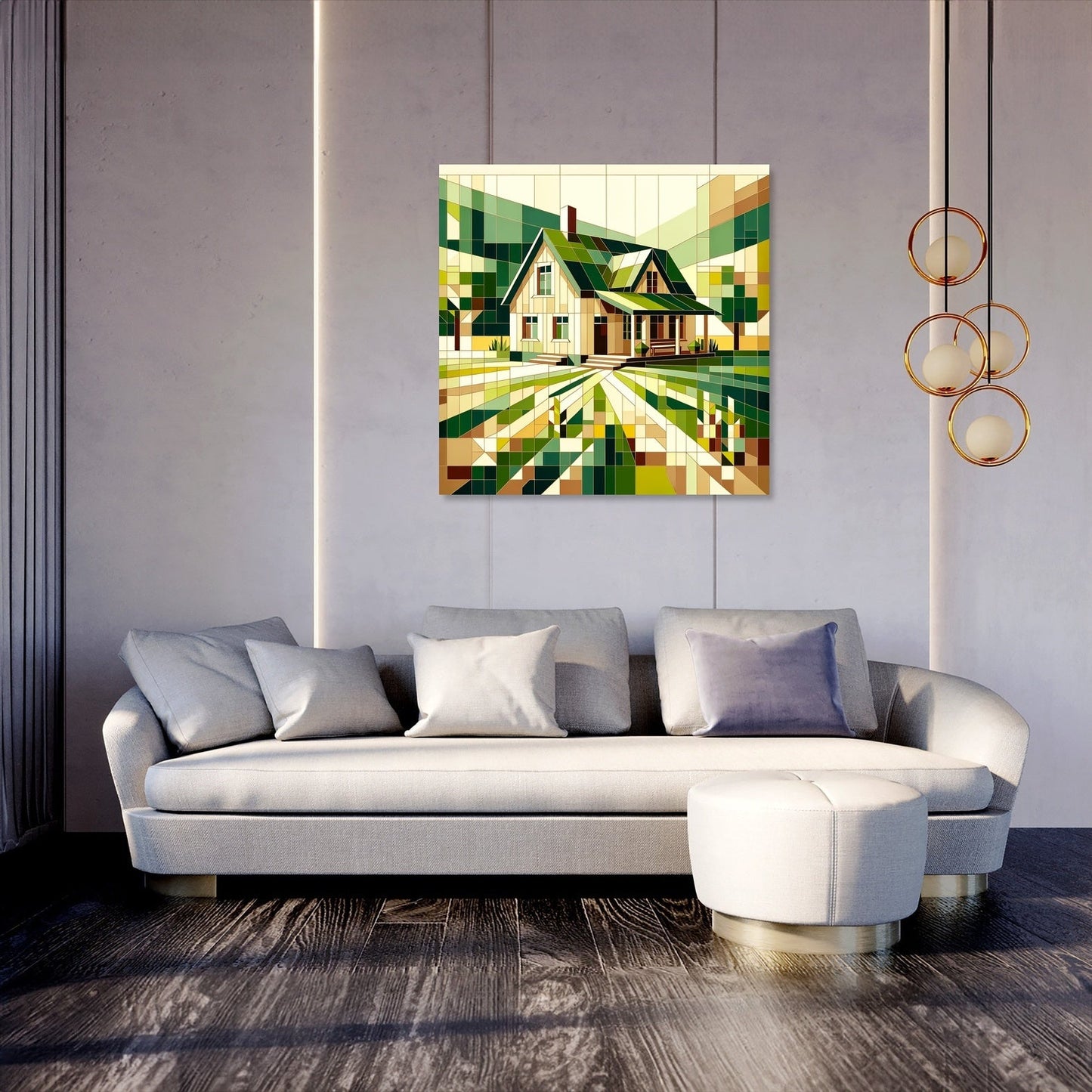 Countryside Geometry Canvas