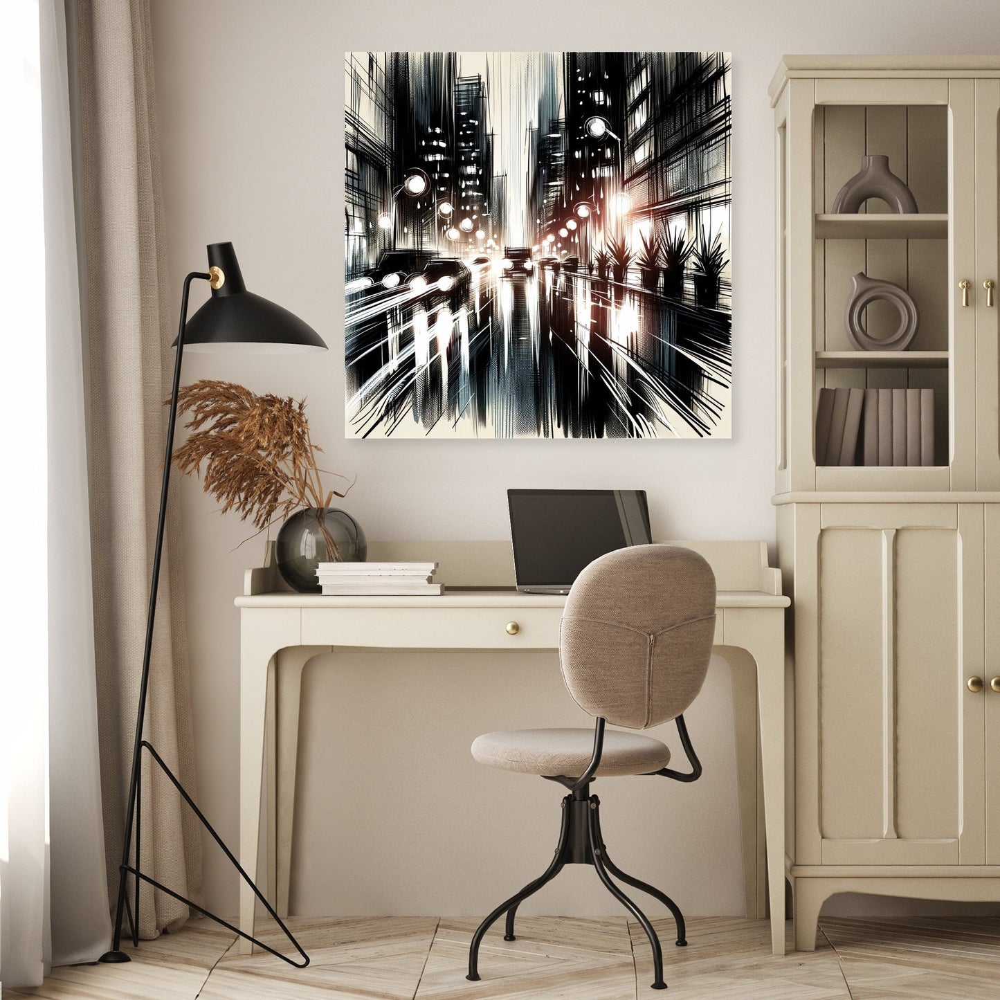 Rainy Night Reflections Canvas