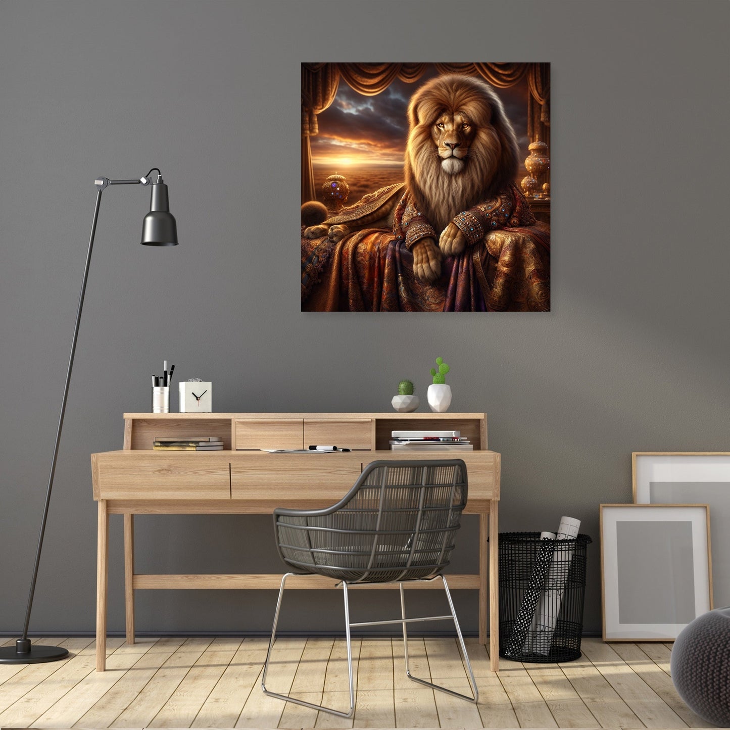Regal Lion Majesty Sunset Canvas