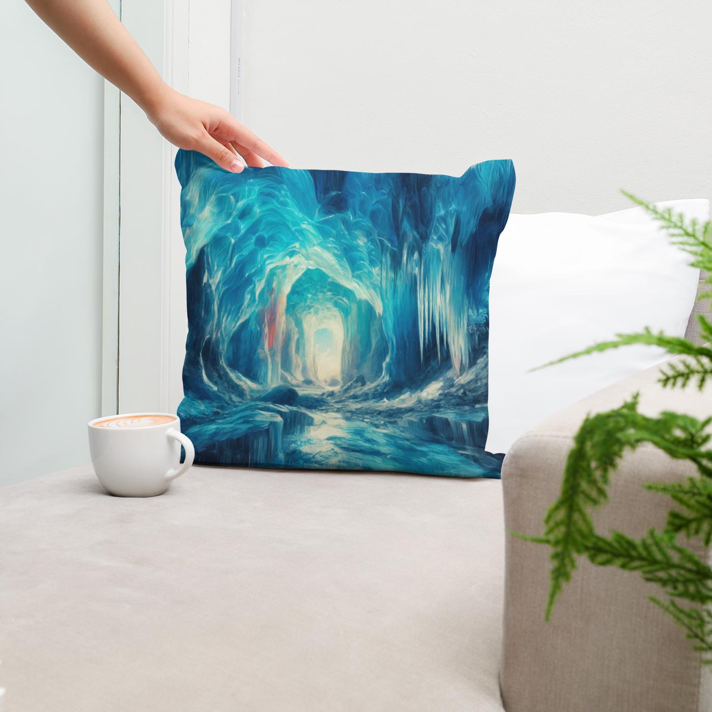 Ice Cave Wonders Cotton Cushion