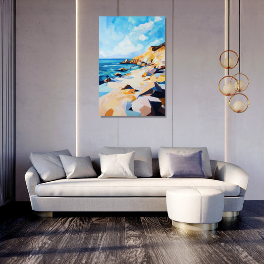 Geometric Beach Canvas