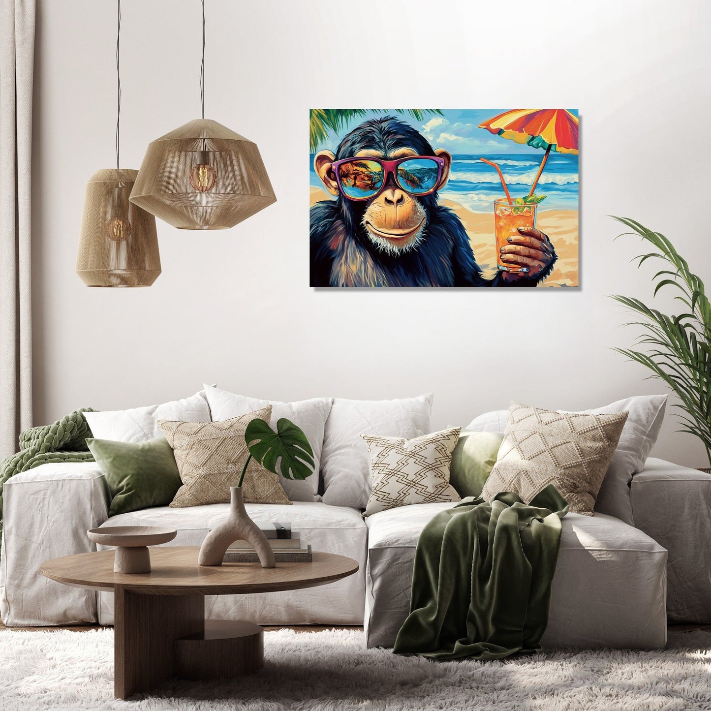 Cheeky Monkey Beach Canvas