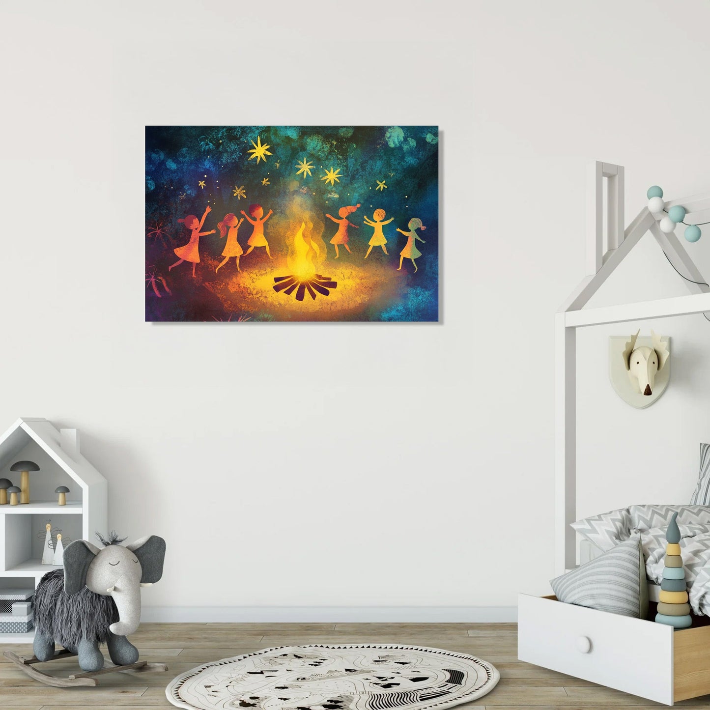 Starlit Campfire Dance Canvas