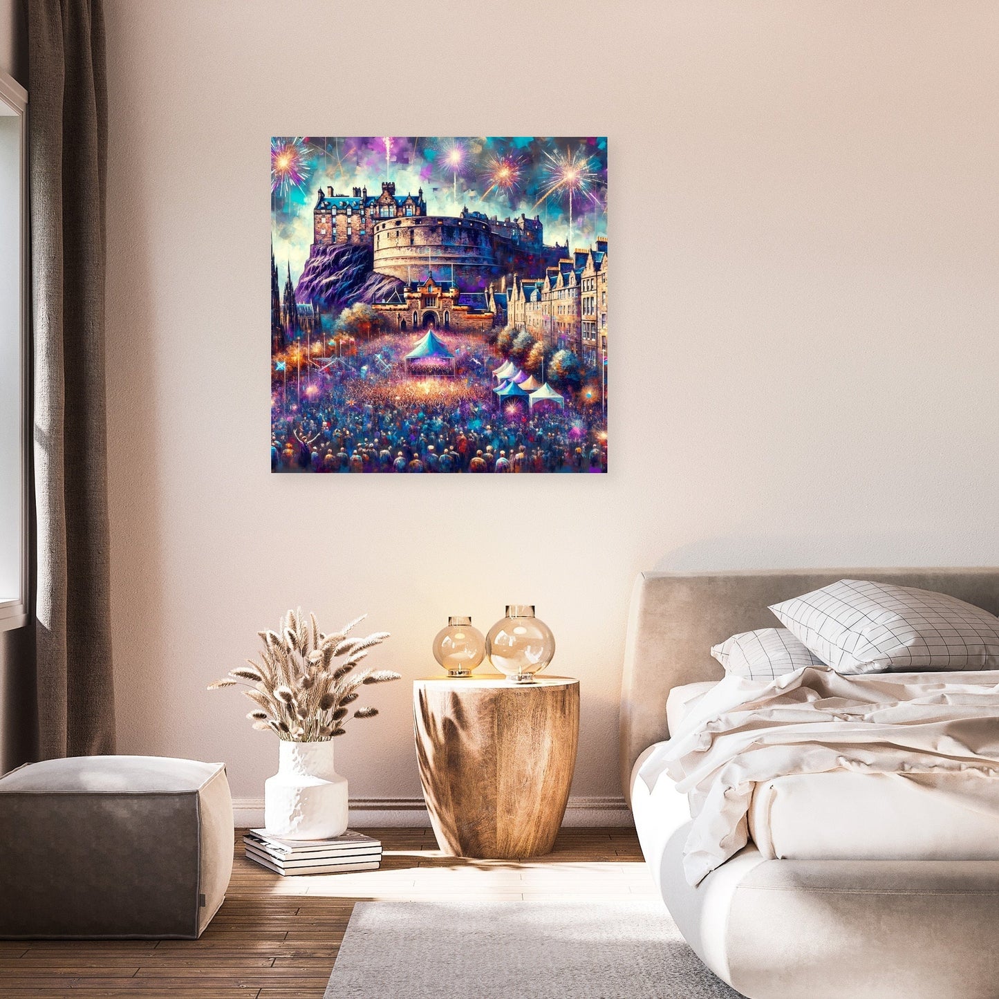 Edinburgh Festival Castle Glow Canvas