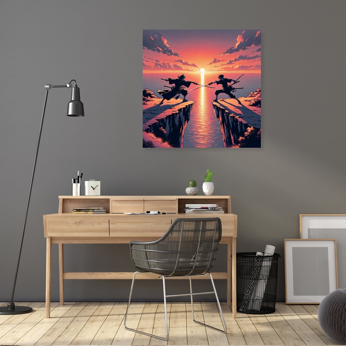 Sunset Sword Duel Canvas
