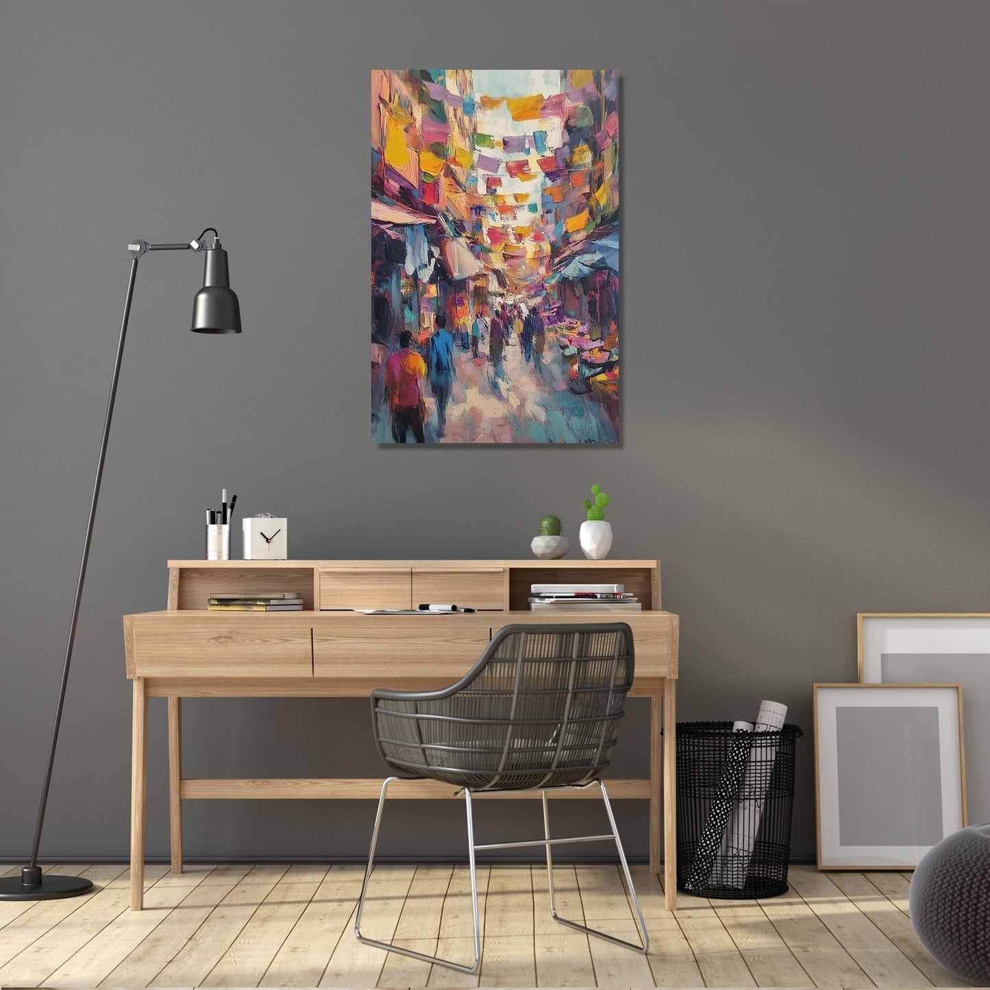 Vibrant Marketplace Canvas