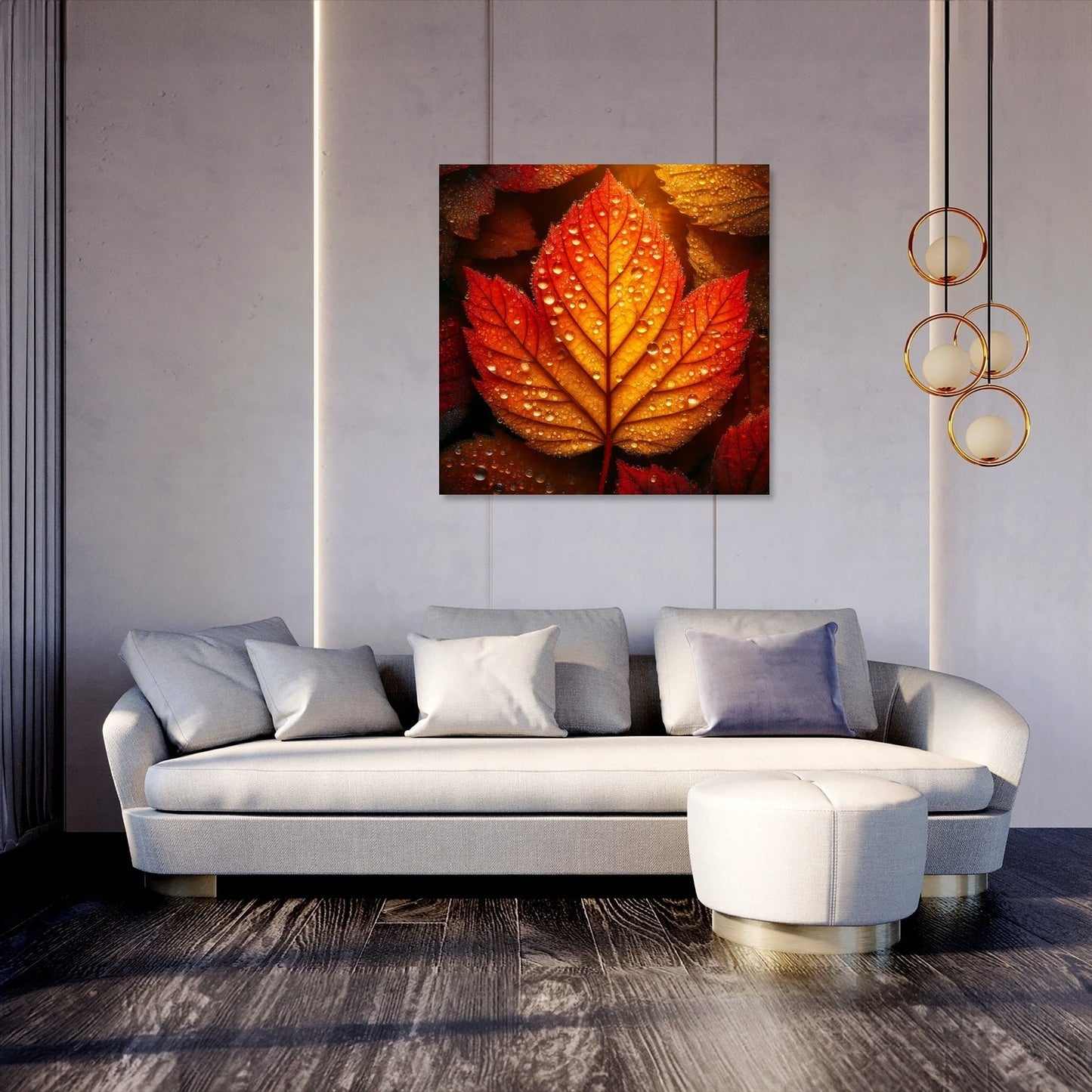 Dew-Kissed Autumn Leaf Canvas