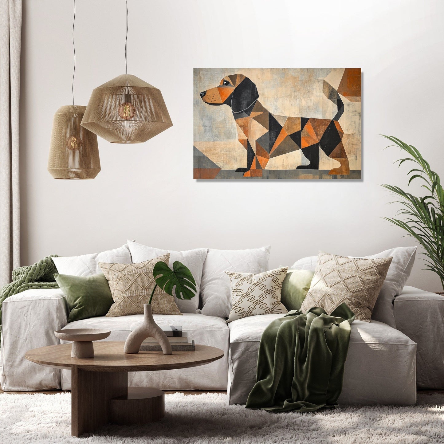 Cubist Dachshund Canvas