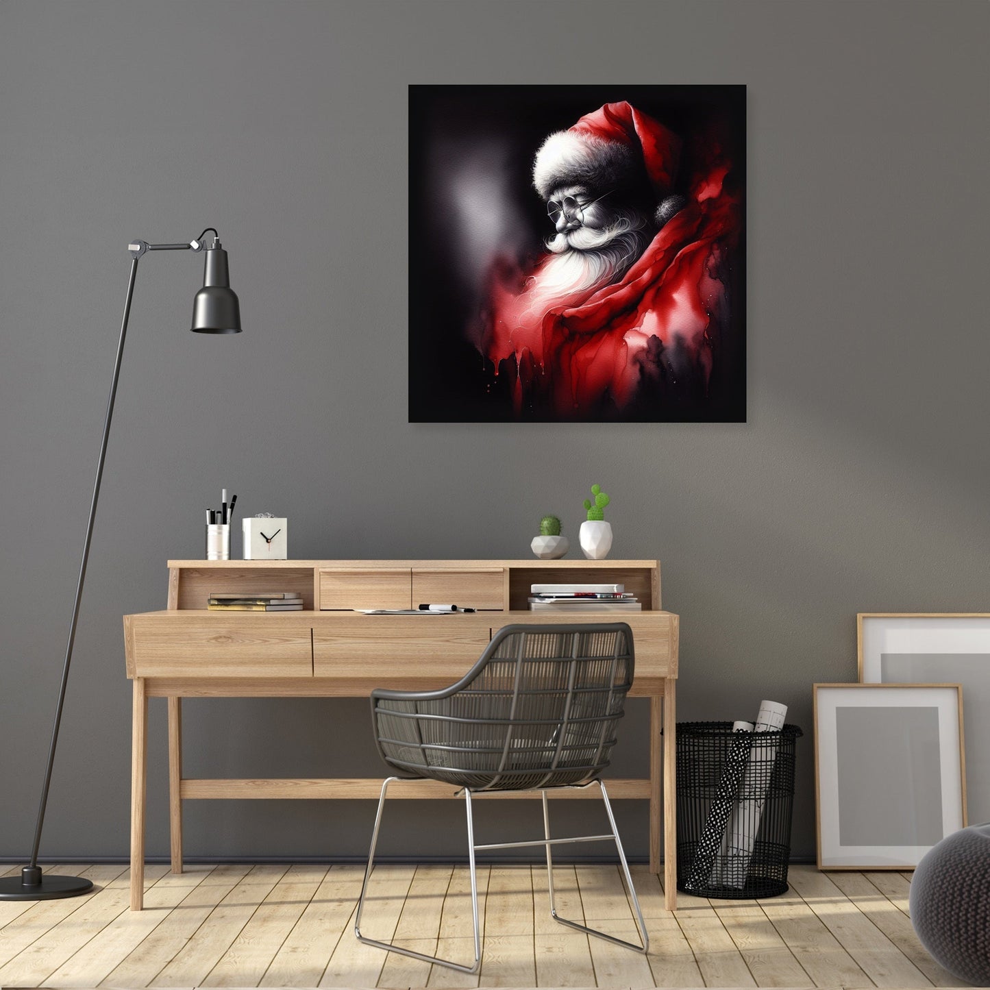 Santa's Melancholy Christmas Canvas