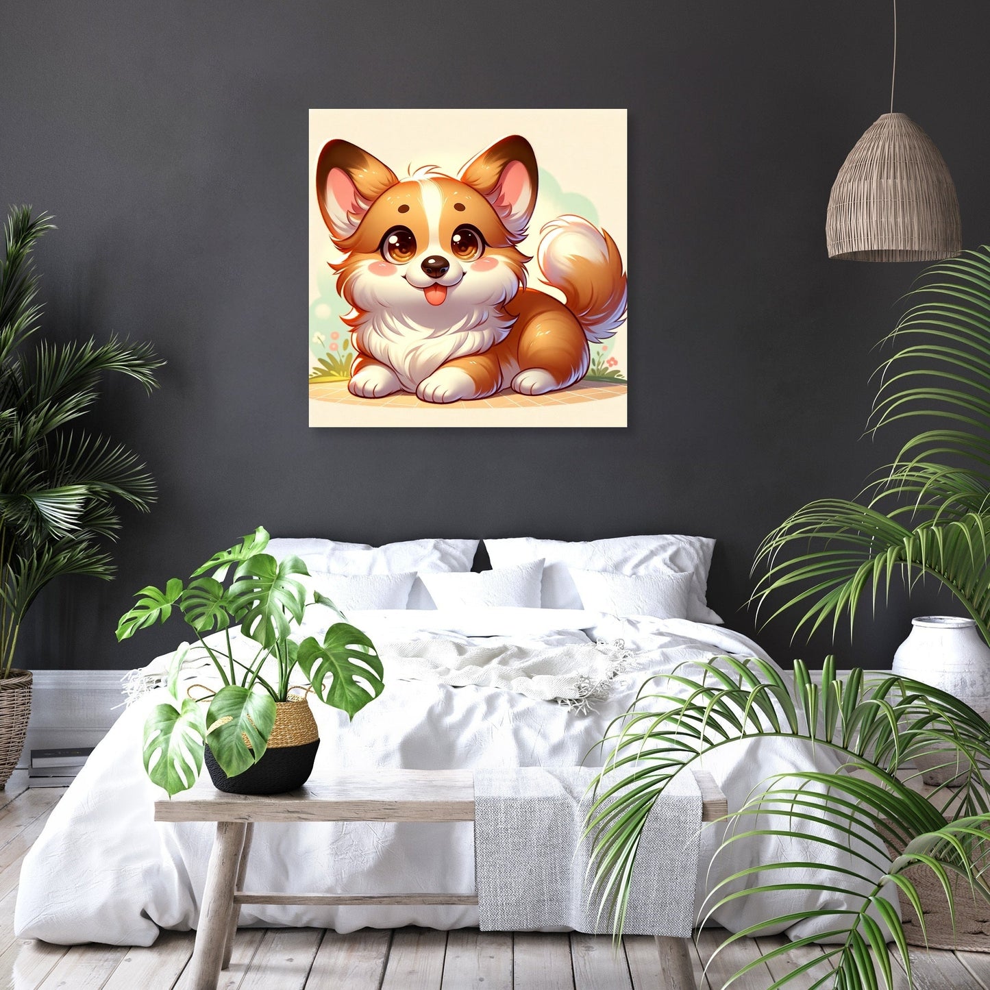 Playful Corgi Delight Canvas