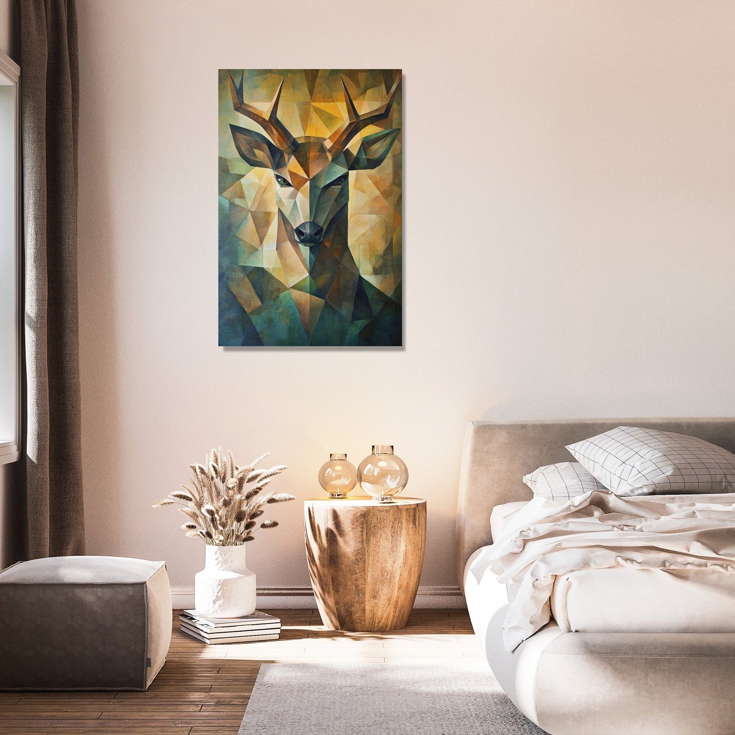 Noble Deer Geometric Canvas