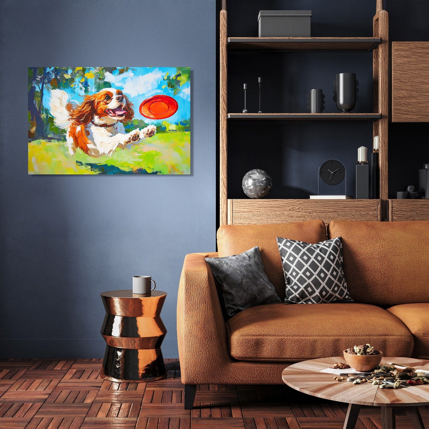 Cavalier's Frisbee Chase Canvas
