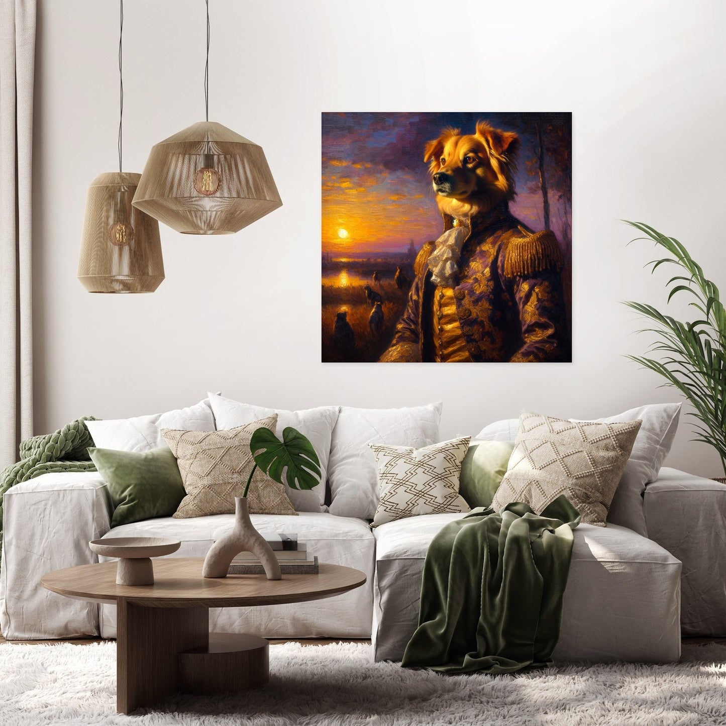 Regal Canine Sunset Majesty Canvas